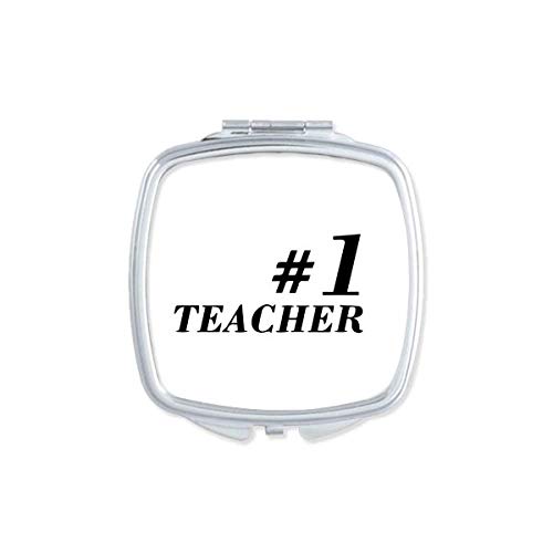 DIYthinker Number 1 Teacher Student Quote Mirror - Portable Compact Double Sided Makeup Mirror for School, Office & Travel | Motivational Gift Idea