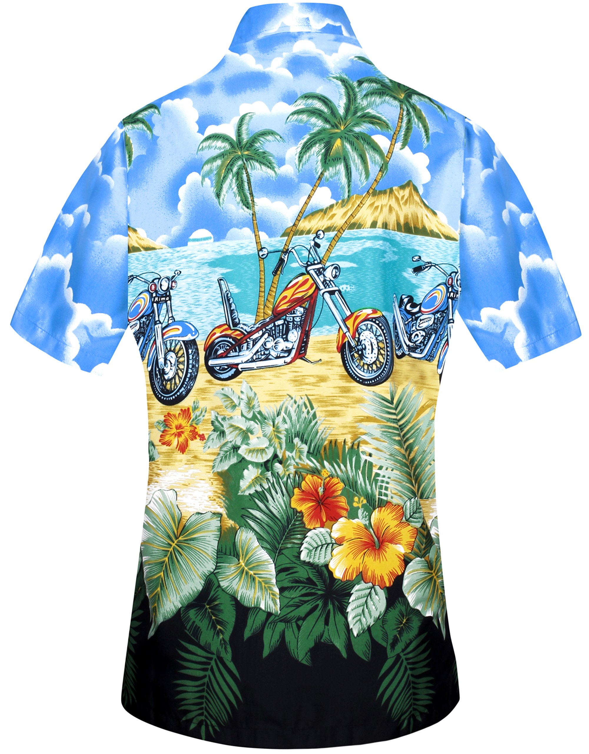 LA LEELA Women's Hawaiian Shirt - Short Sleeve Beach Blouse for Summer Vacation, Tropical Party & Casual Outfit | Floral Print Vacation Shirt for Poolside, Luau & Island Getaways