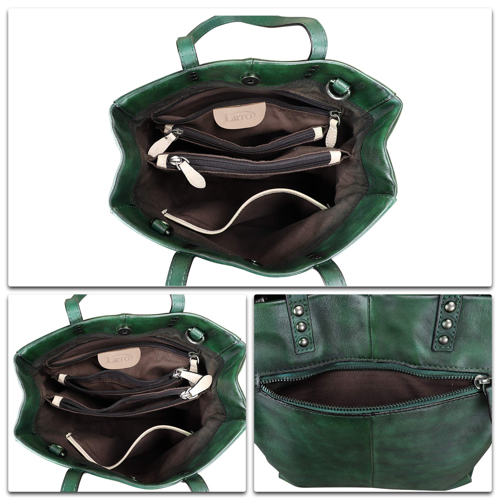 Genuine Leather Tote Bag for Women - Handmade Satchel Purse with Top Handle & Shoulder Strap - Vintage Style Work Bag, Travel & Everyday Use