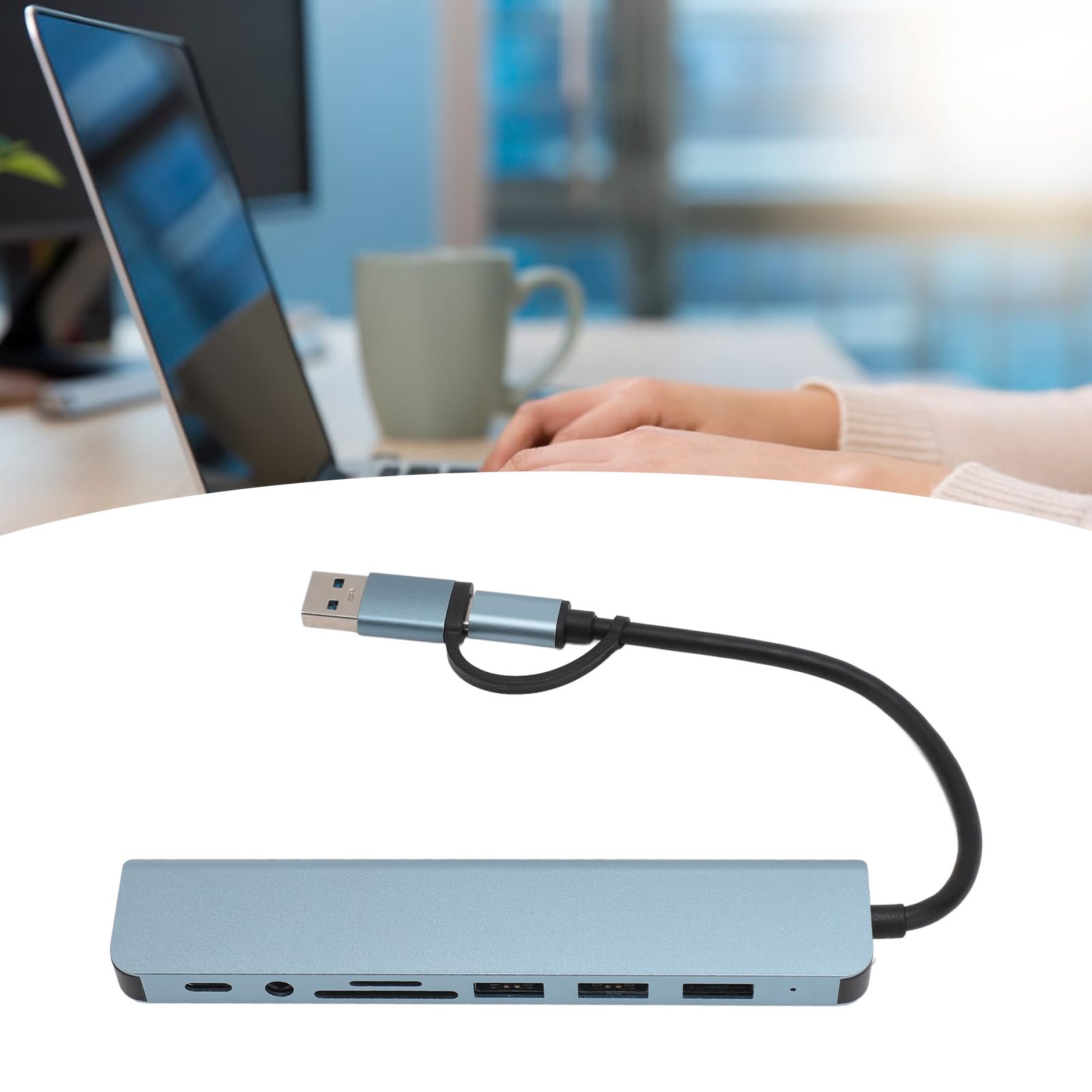 USB C Hub 7-in-1 Multiport Adapter with 4K HDMI, USB 3.0/2.0 Ports, SD/TF Card Reader - USB C Docking Station for MacBook Pro/Air, Dell XPS, HP, Lenovo Laptops - Perfect for Home Office, Gaming & Travel