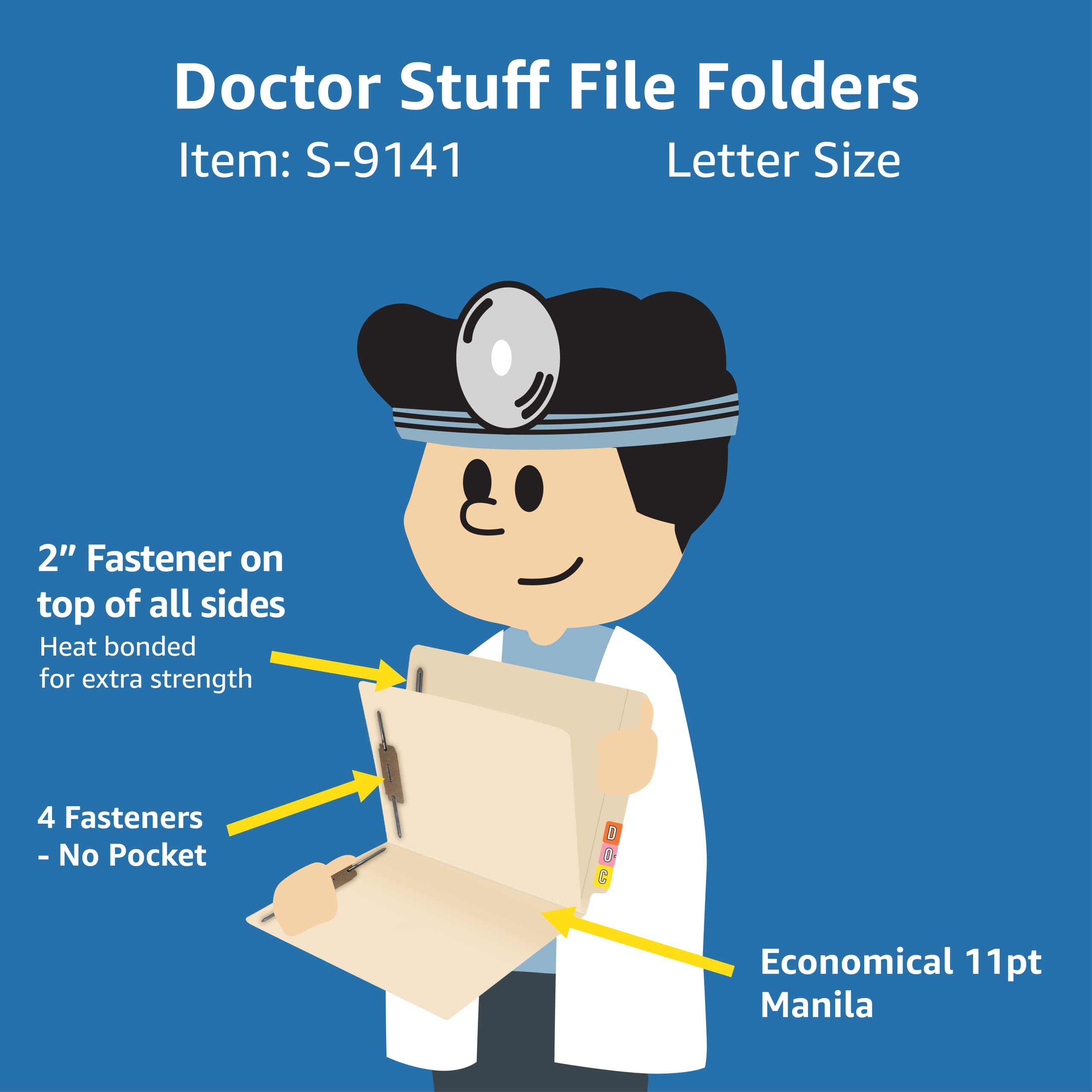 40-Pack Heavy Duty Classification File Folders - Reinforced End Tabs & 2