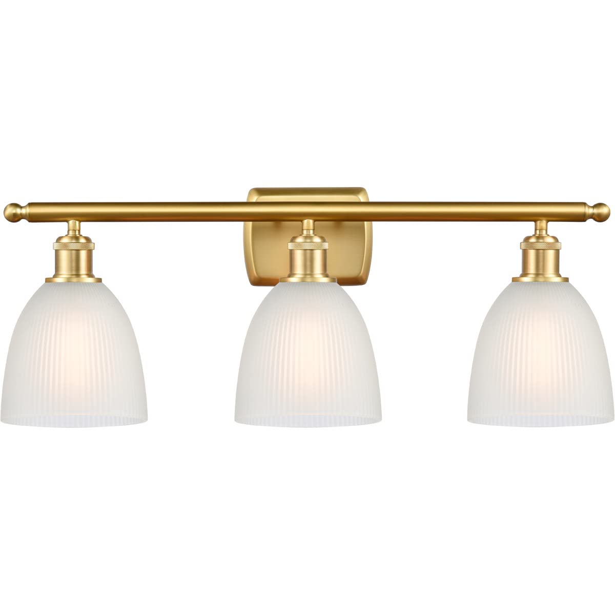 516-3W-SG-G381 LED Castile 3-Light Bathroom Vanity Light Fixture - Perfect for Modern Bathroom, Powder Room & Dressing Area Lighting