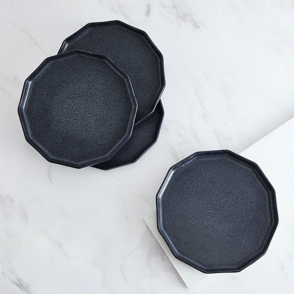 Luxor Blue Set of 4 Salad Plates - Elegant Dinnerware for Salads, Appetizers & Desserts - Perfect for Parties, Weddings & Everyday Dining