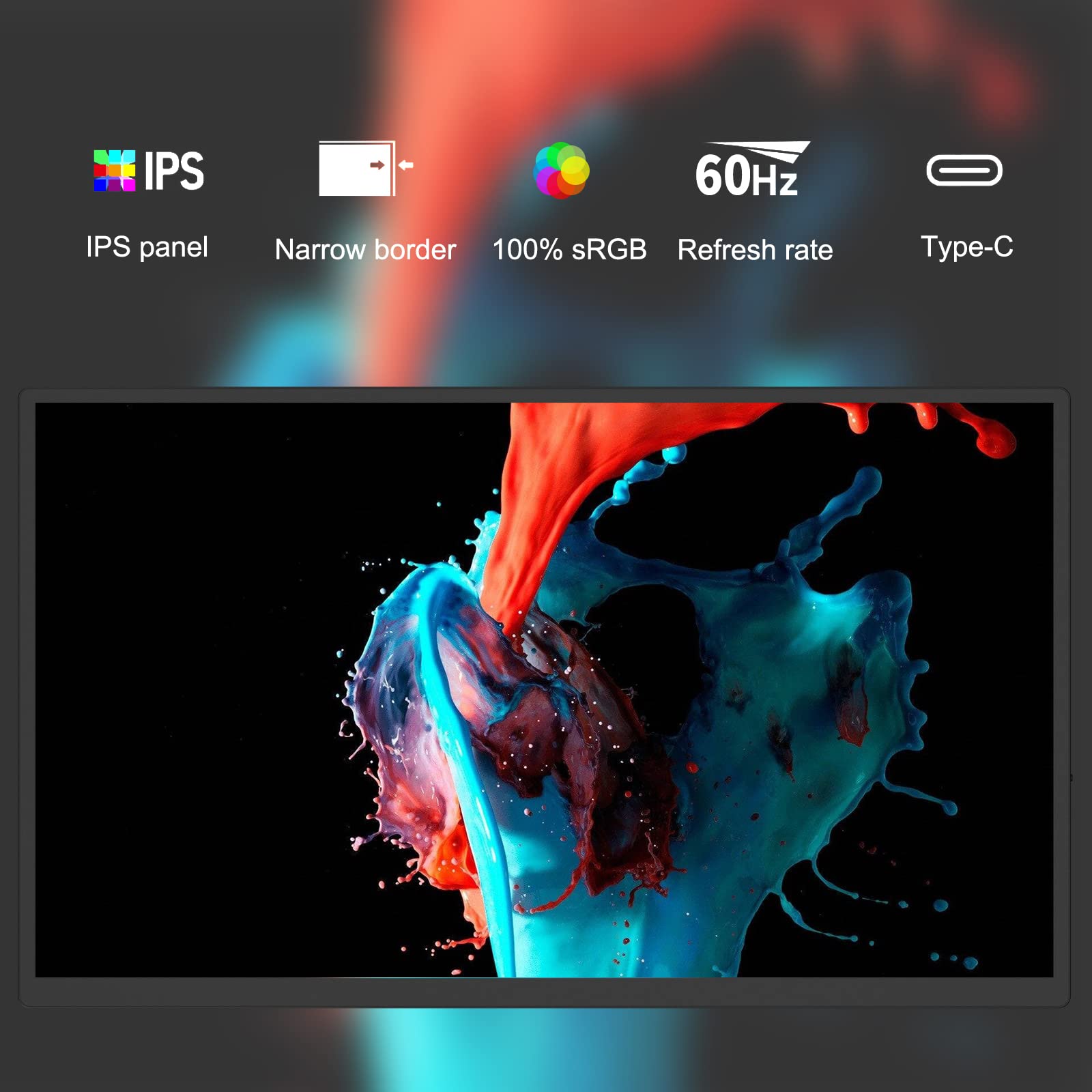 Bimawen 18.5 Inch Portable Monitor with 100% sRGB 1080p FHD Display, USB 3.0 Compatible for Laptop, Phone, PS5, Xbox & Gaming Devices - Sleek CNC Aluminum Frame (Dark) - Perfect for Work, Travel & Mobile Entertainment
