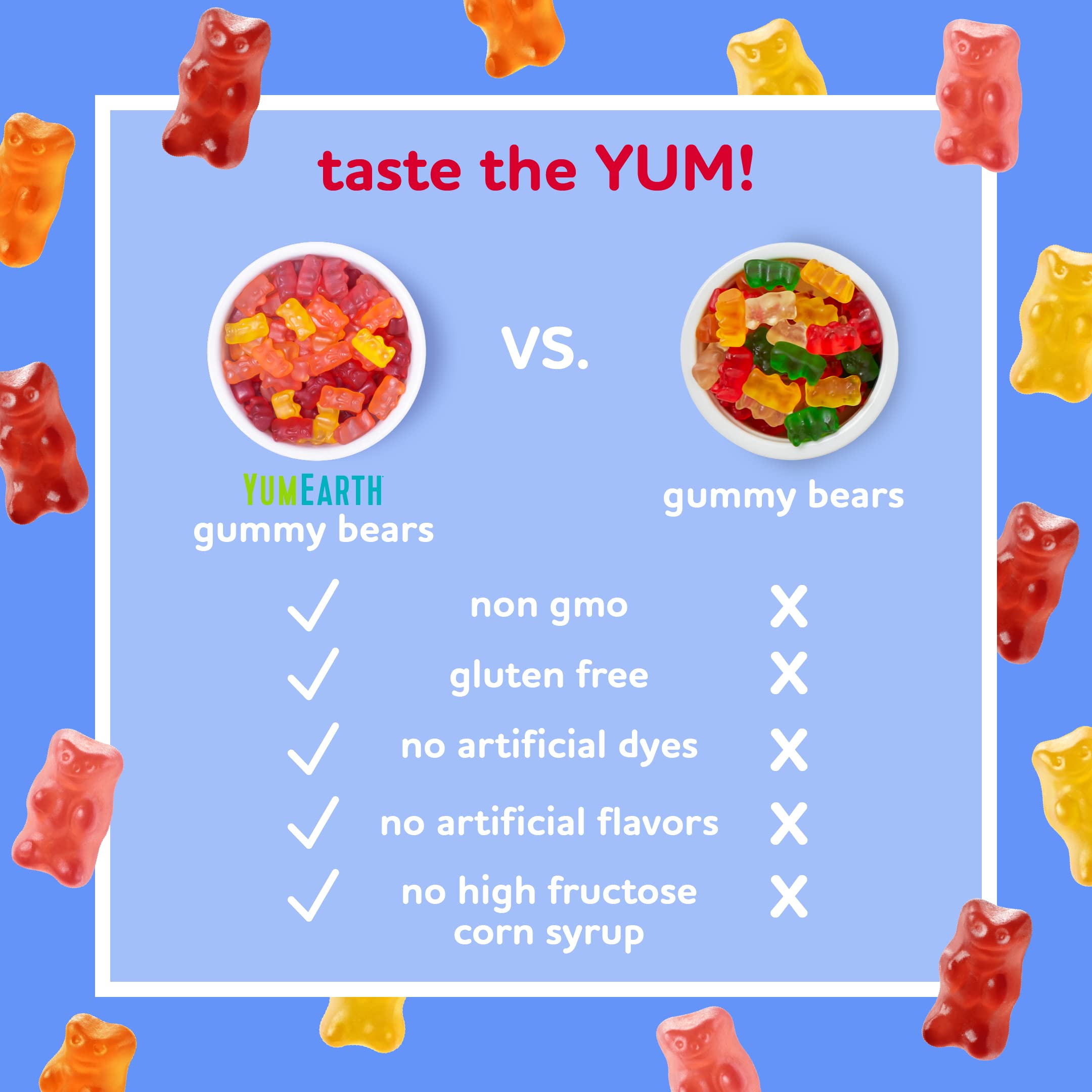 YumEarth Gluten Free Gummy Bears - 5 Pack (99g) | Assorted Natural Fruit Flavors | Vegan & Allergy Friendly Candy | Perfect for School Lunches, Birthday Parties & Movie Nights