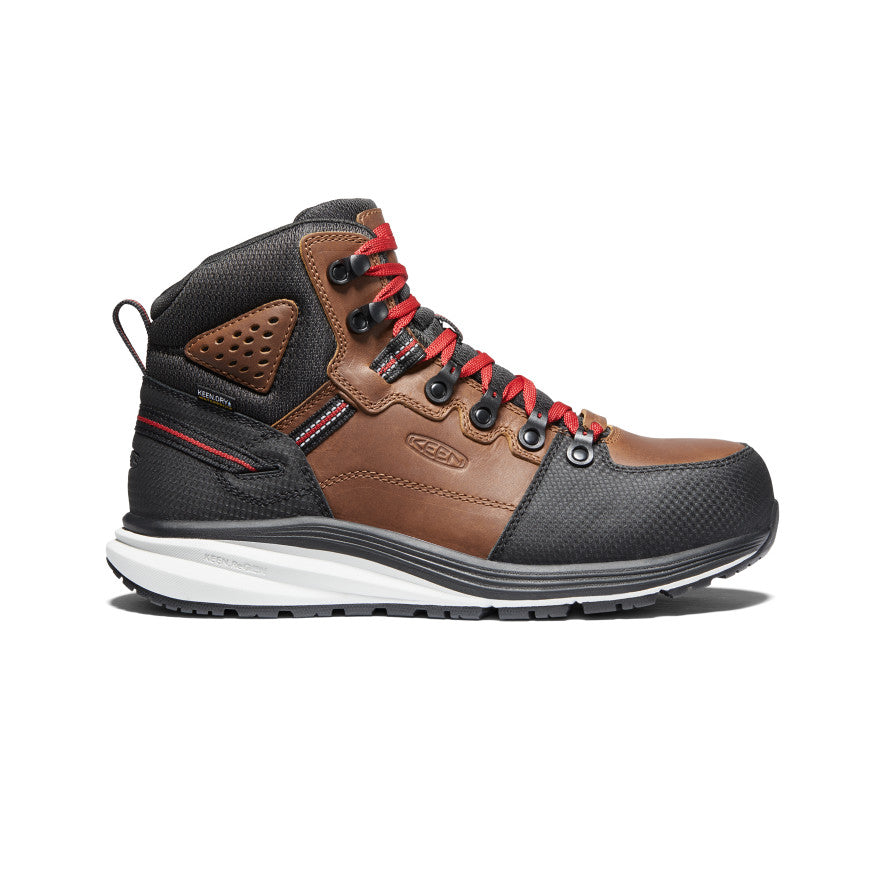 Men's Red Hook Waterproof Work Boots with Carbon Toe - Tobacco/Black - Slip Resistant Safety Shoes for Construction, Hiking & Outdoor Work