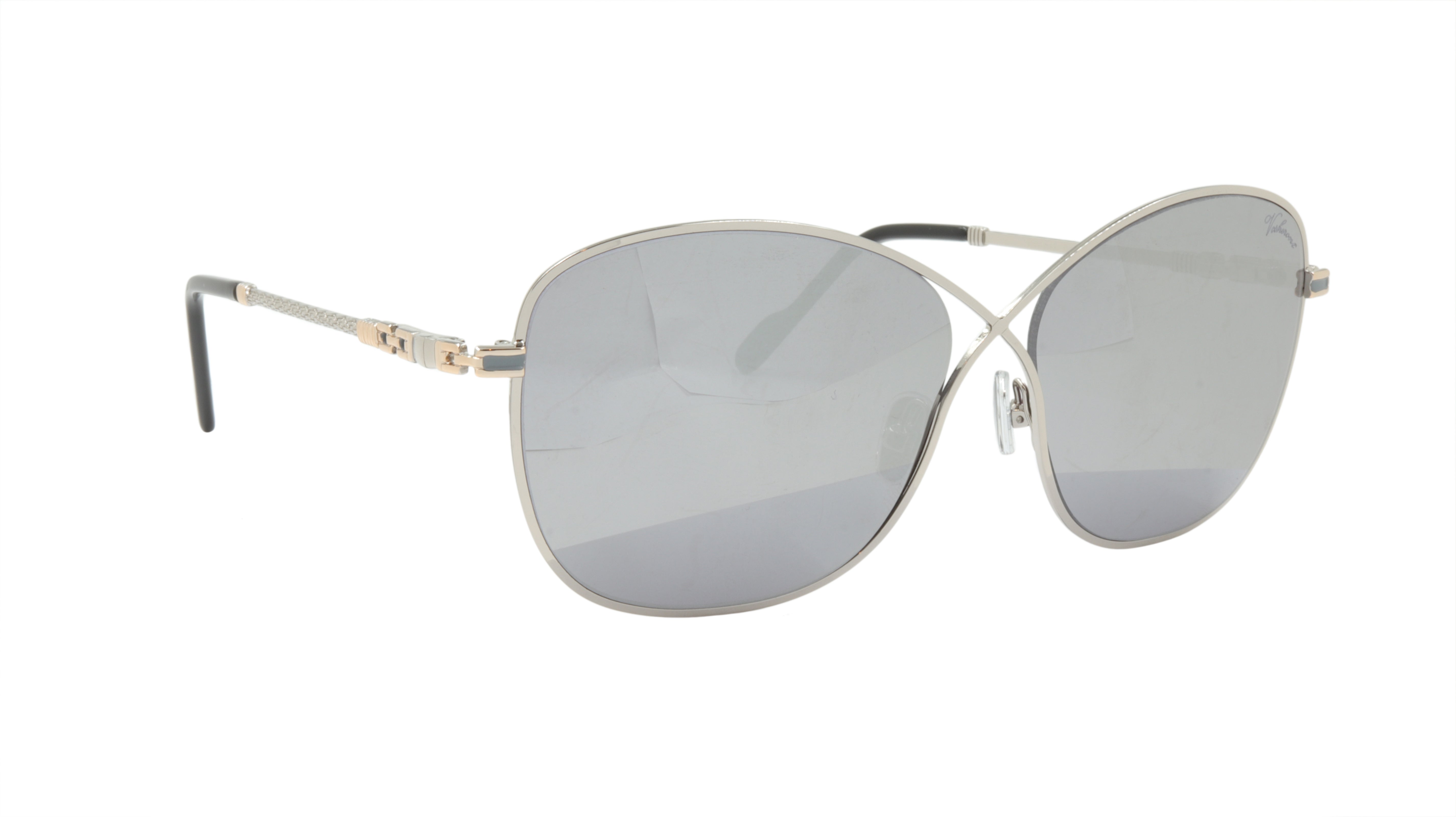 Paul Vosheront Gold Plated Metal Acetate Sunglasses - PV394S C2 Mirror Lens Italian Design for Men & Women | Perfect for Driving, Beach & Outdoor Fashion