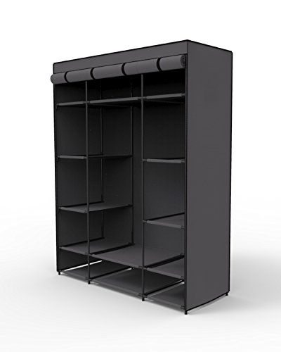 Grey Storage Closet with Shelves - Sunbeam Home Basics for Bedroom & Closet Organization