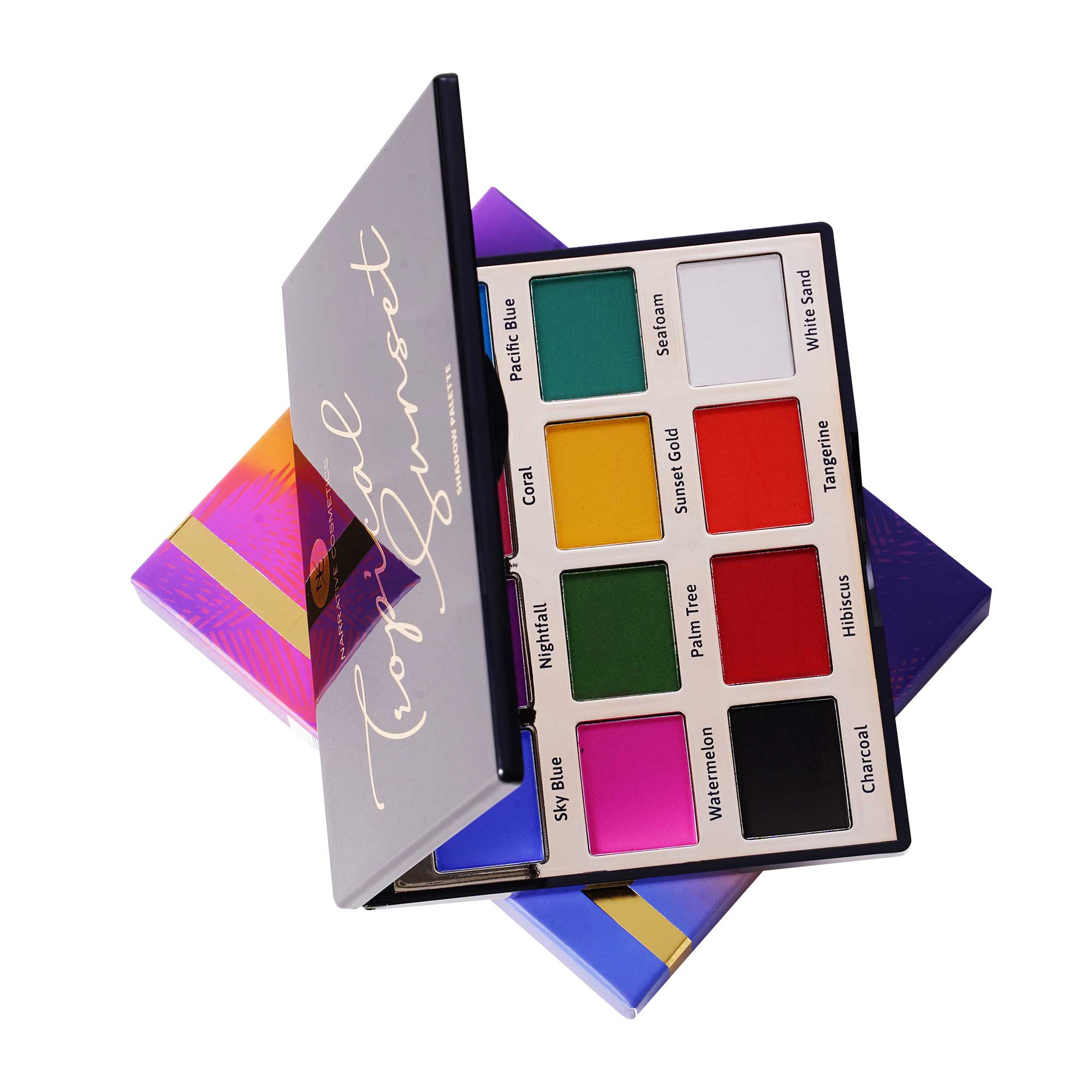 Vegan & Cruelty-Free 12 Color Tropical Sunset Eyeshadow Palette - Long Lasting, Highly Pigmented Makeup for Party, Wedding & Everyday Wear