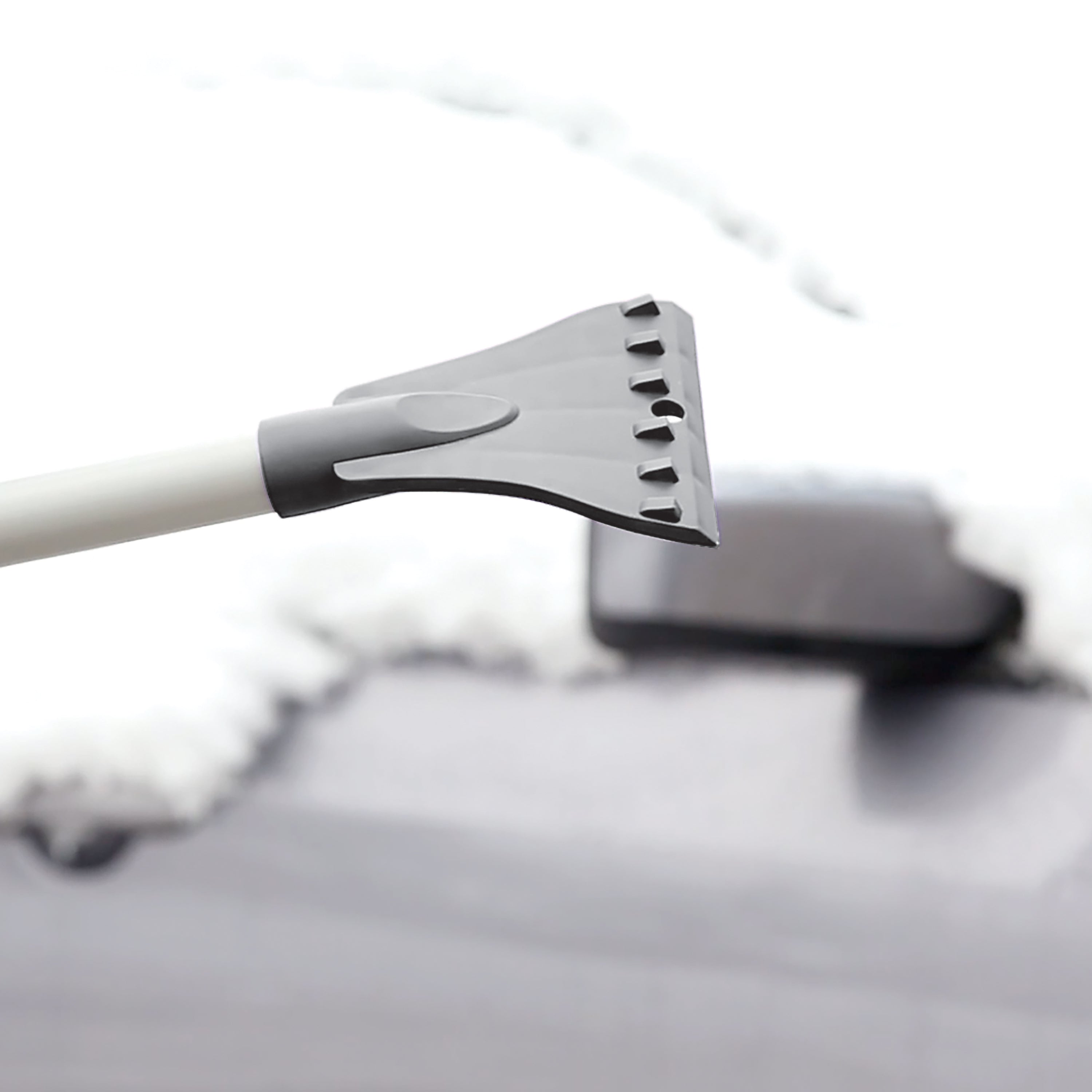 Snow Joe SJBLZD JMB GRY2 Jumbo Telescoping Snow Broom & Ice Scraper - 2 Pack (Gray) | Heavy-Duty Winter Car & Driveway Cleaning Tool for Snow Removal & Ice Scraping