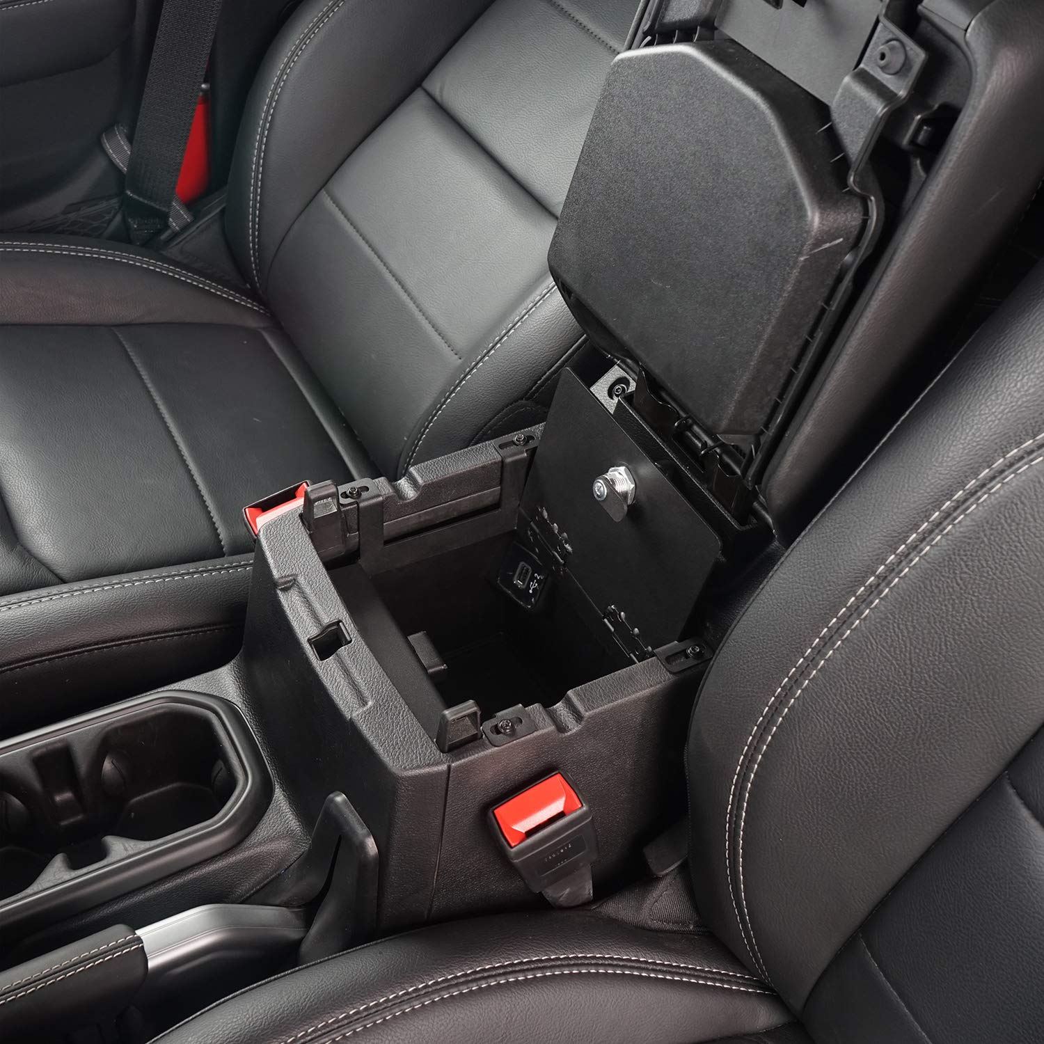 Jeep Wrangler JL & JLU Locking Storage Console Safe Box - Secure Interior Accessories for 2018-2025 Models | Vehicle Organizer for Valuables & Essentials | Perfect for Off-Road Adventures & Daily Commutes