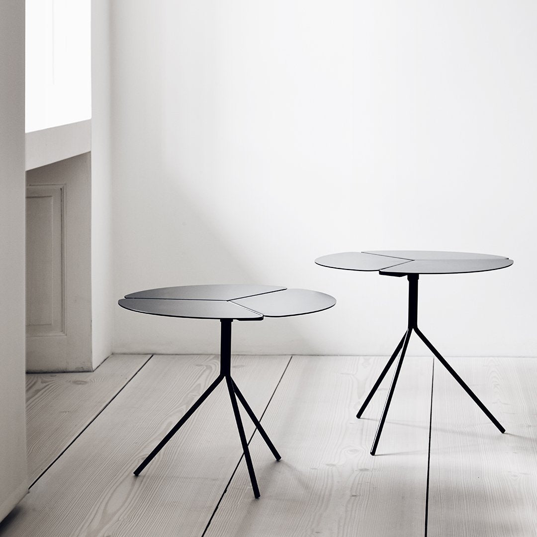 Modern Round Coffee Table with Storage - Honcke Folia Softline Design for Living Room, Office & Small Spaces - Sturdy Side Table with Shelf for Home Decor