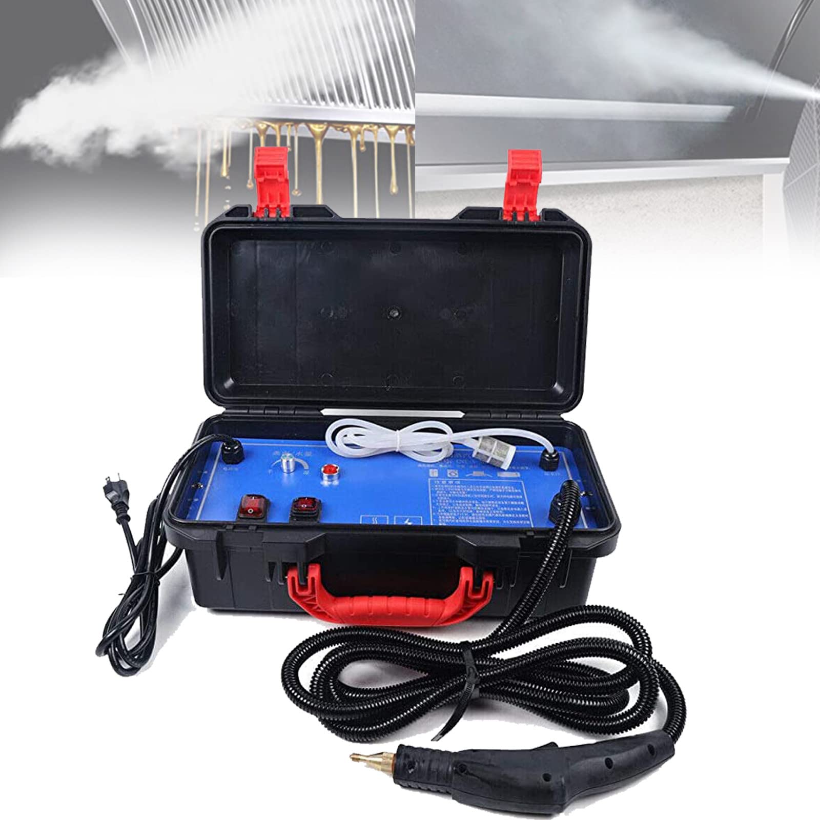 XYEJL 3000W Heavy Duty Steam Cleaner - 220V High Temperature & High Pressure Multi-Purpose Steamer with Accessories for Deep Cleaning Cars, Kitchens, Bathrooms, Furniture, Air Conditioners, Grease Removal - Perfect for Home, Commercial & Industrial Use