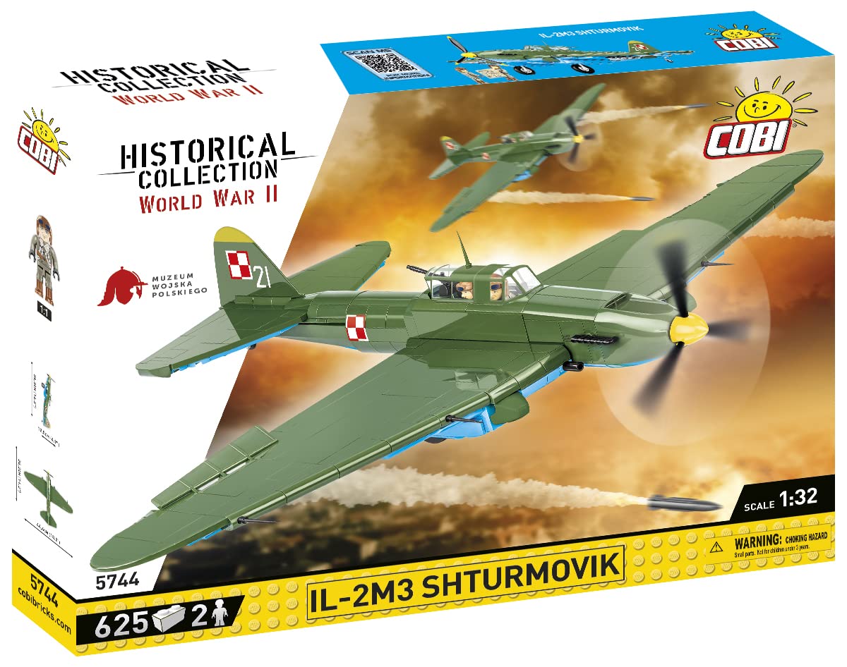 COBI Historical Collection IL-2M3 Aircraft Model - Polish Army Museum Edition - WWII Military Plane Building Kit for Collectors & History Enthusiasts | Perfect for Display, Gifts & Educational Scenes