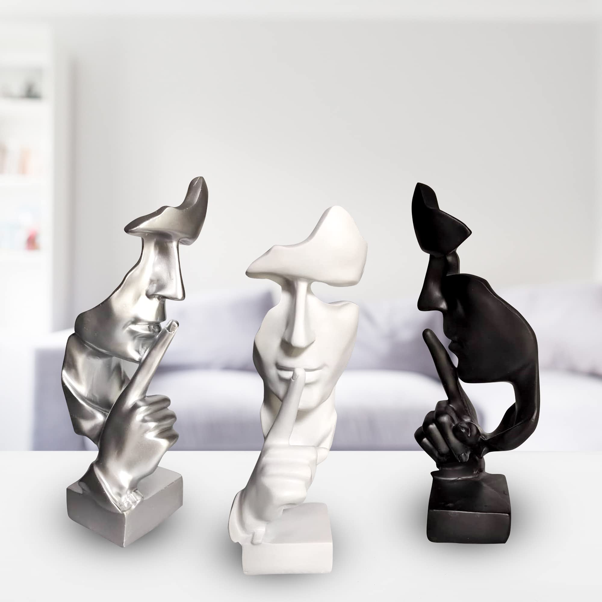 Silent Thinker Statue - 28cm Abstract Sculpture for Home & Office Decor