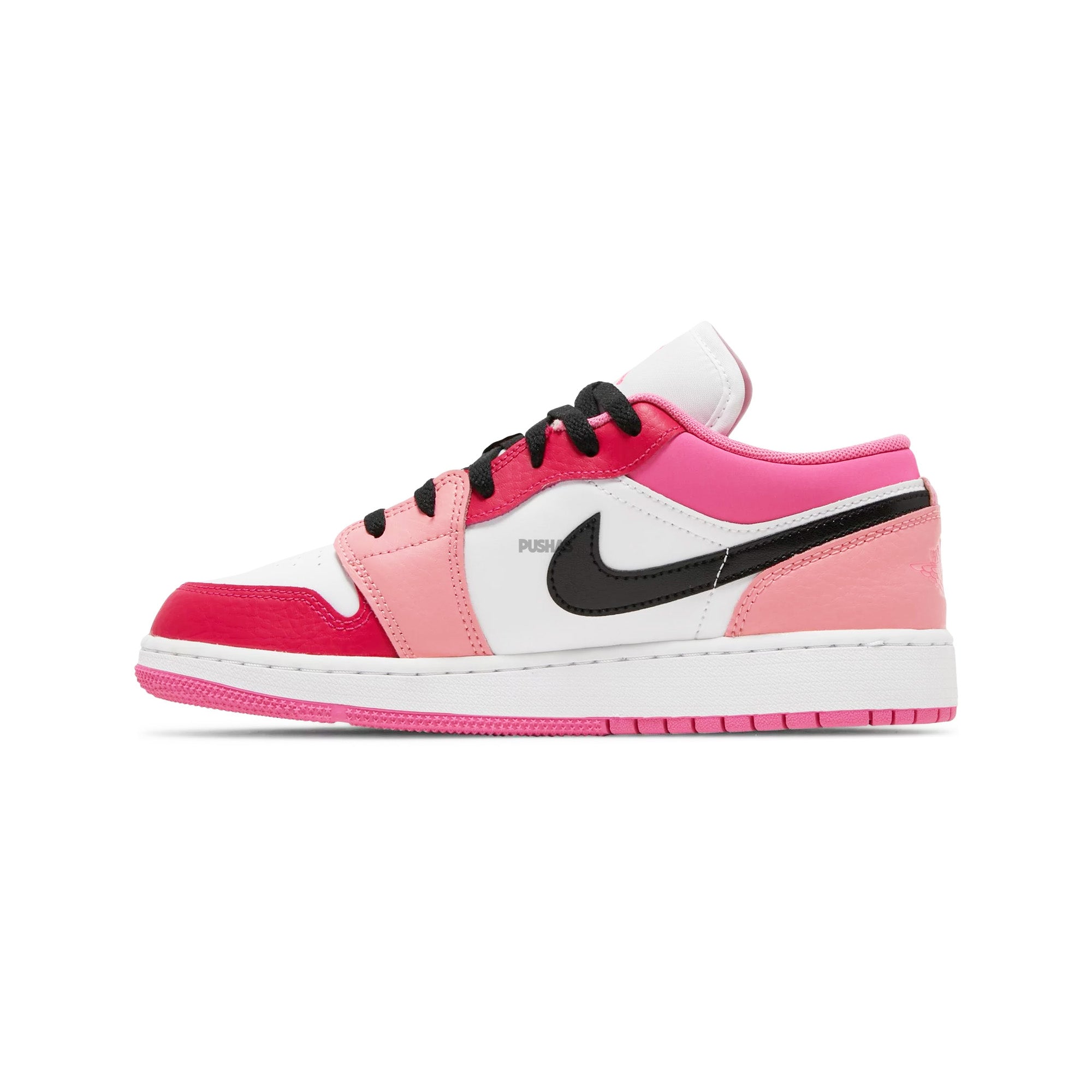 Air Jordan 1 Low 'White Pinksicle' GS Sneakers - Girls' Pink & White Basketball Shoes for Casual Wear & Street Style Fashion