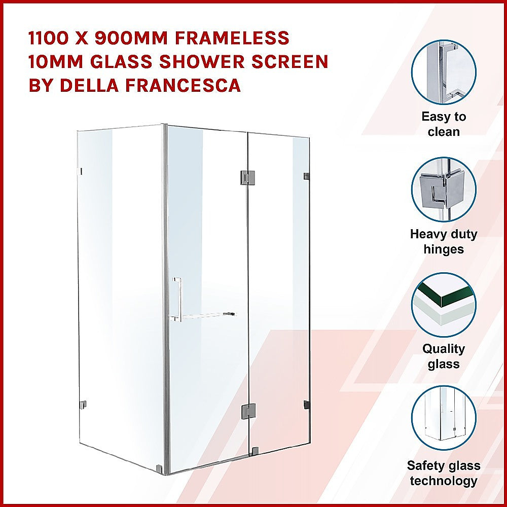 Frameless 10mm Glass Shower Screen 43.3