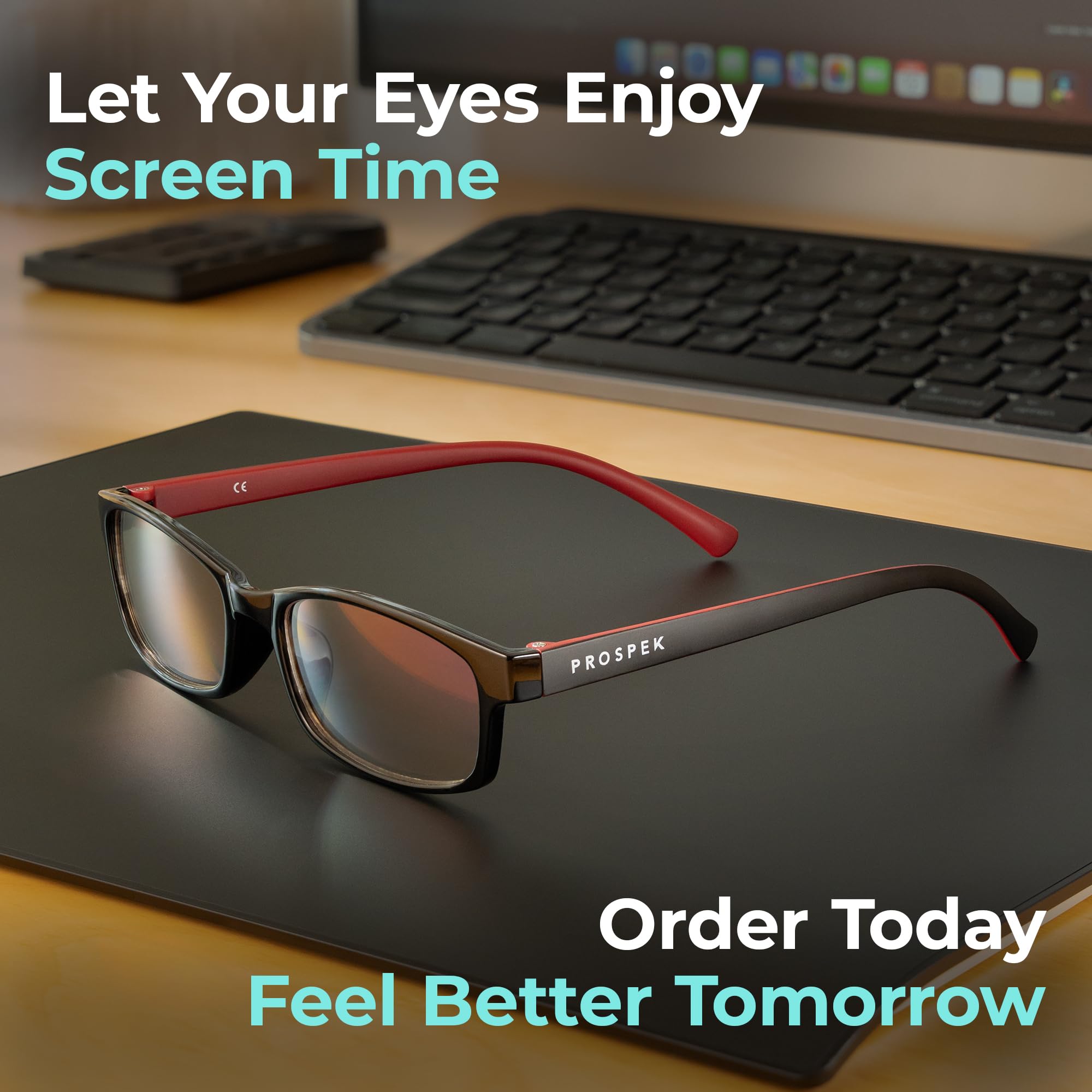 Blue Light Reading Glasses 2.00 for Men & Women - Anti Eyestrain for Computer Use