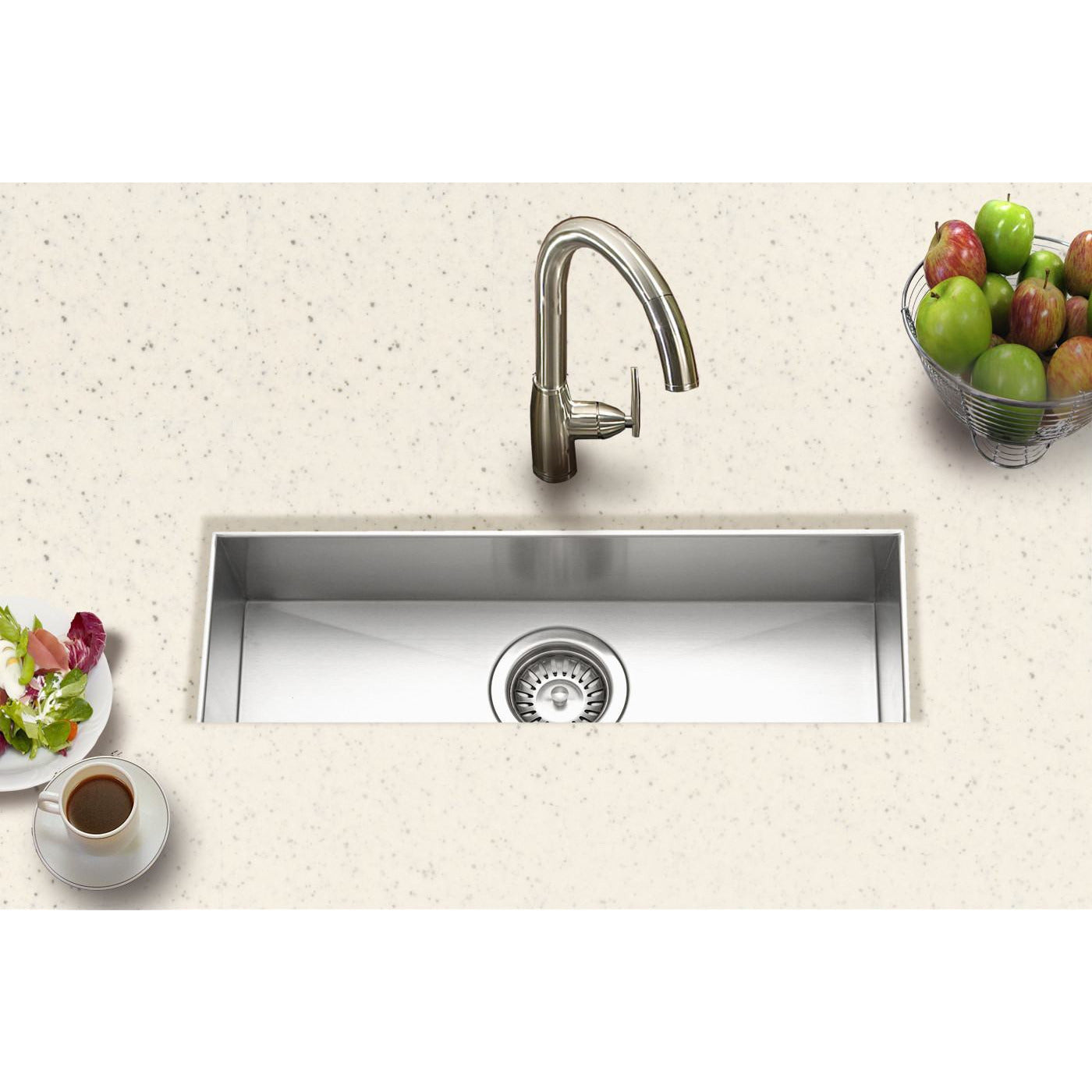 Houzer CTB 2385 Contempo Trough Series Undermount Stainless Steel Bar & Prep Sink - Perfect for Commercial Kitchens, Bars & Home Islands