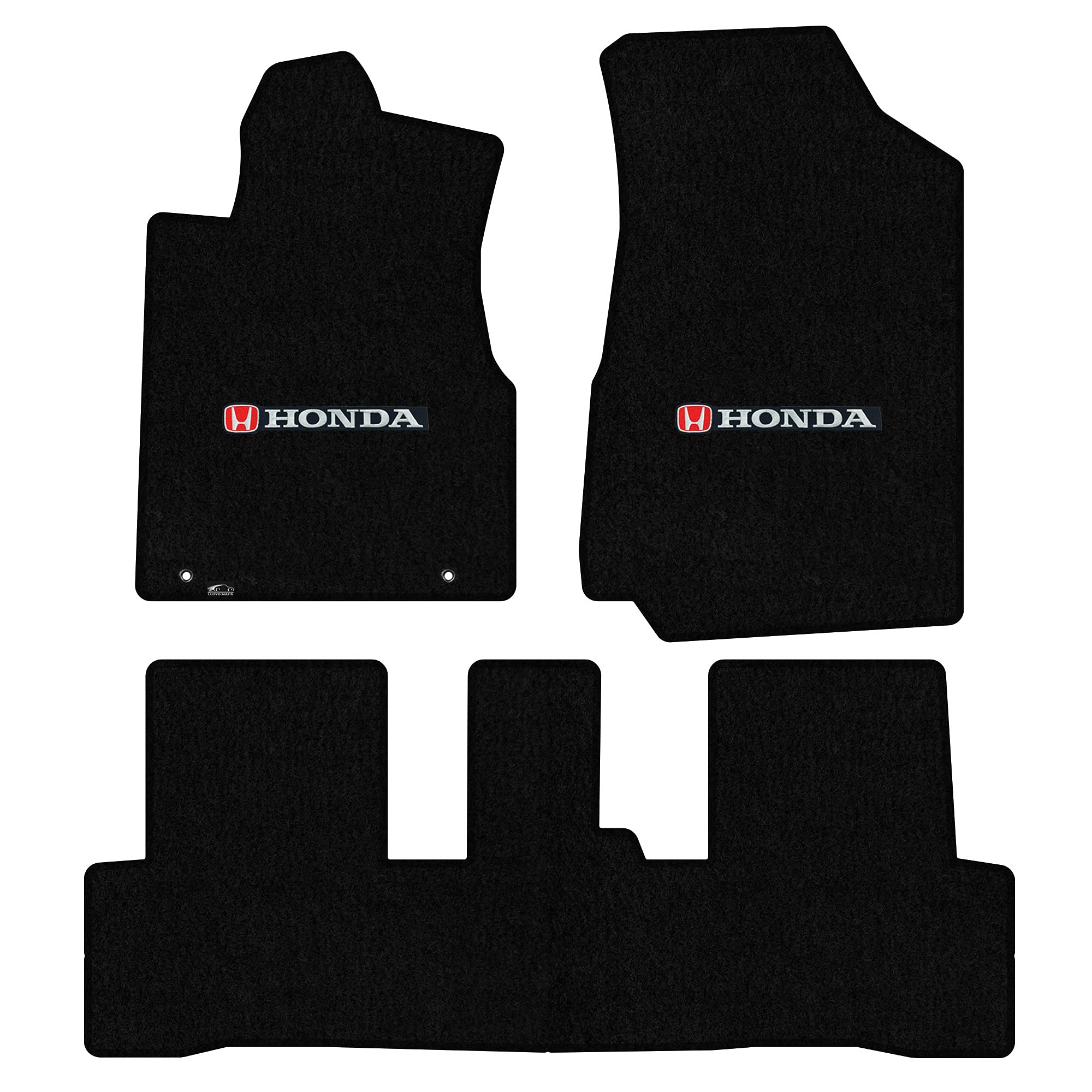 Premium Custom-Fit Carpet Floor Mats for Honda CR-V 2007-2011 - Luxury Car Floor Liners with Honda Logo (Black/Silver/Red) - Perfect for Daily Commute & Road Trips