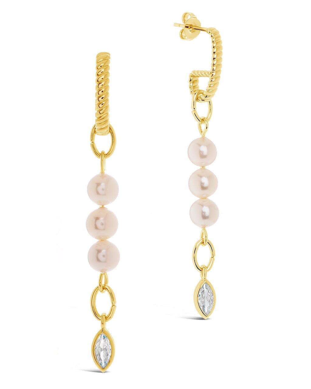 Ivanna Pearl & Chain Matching Set Jewelry - Elegant Necklace and Earrings for Women - Perfect for Weddings, Parties & Special Occasions