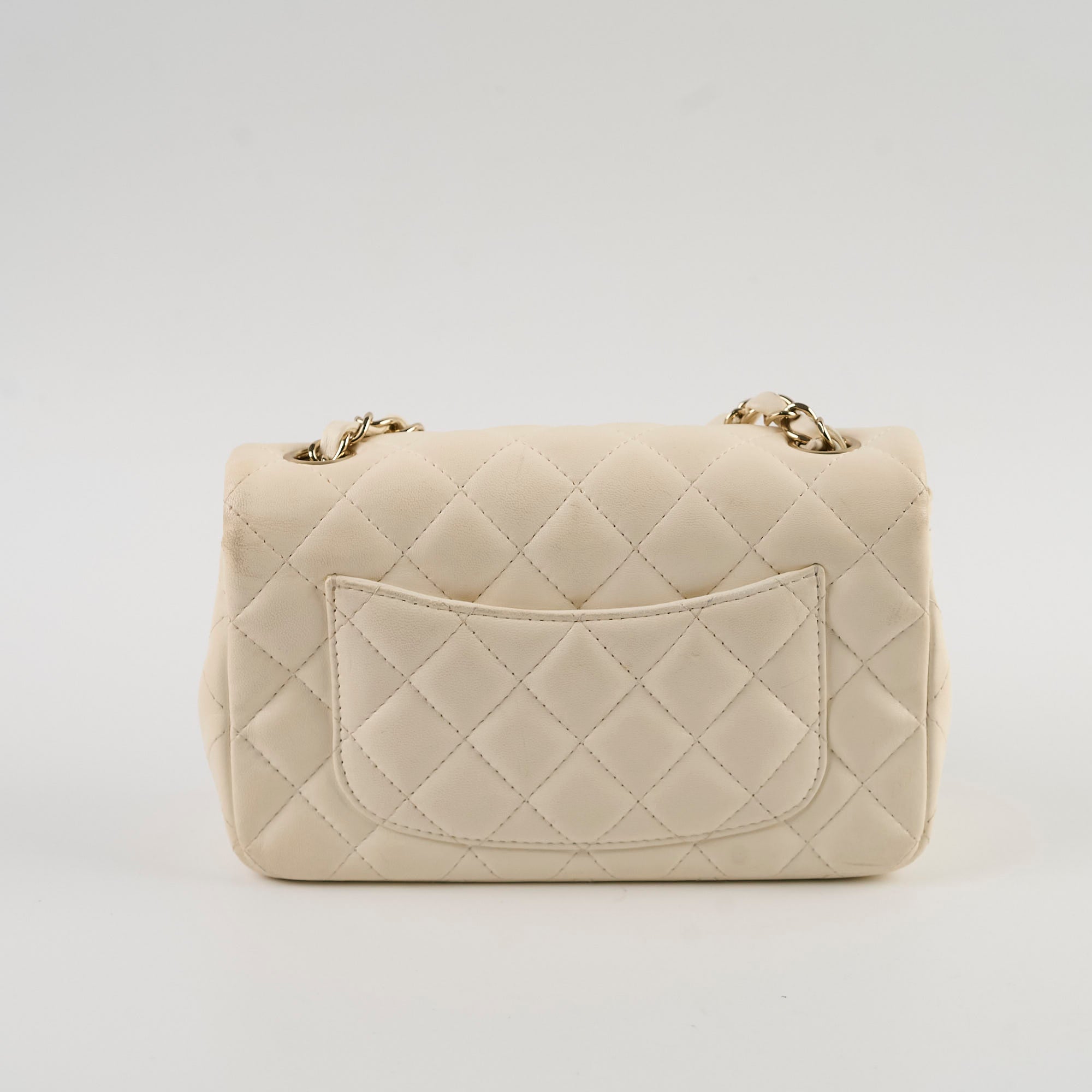 Chanel Mini Rectangular Lambskin Ivory Microchip Bag - Luxury Designer Crossbody Purse for Women, Perfect for Parties, Date Nights & Special Occasions