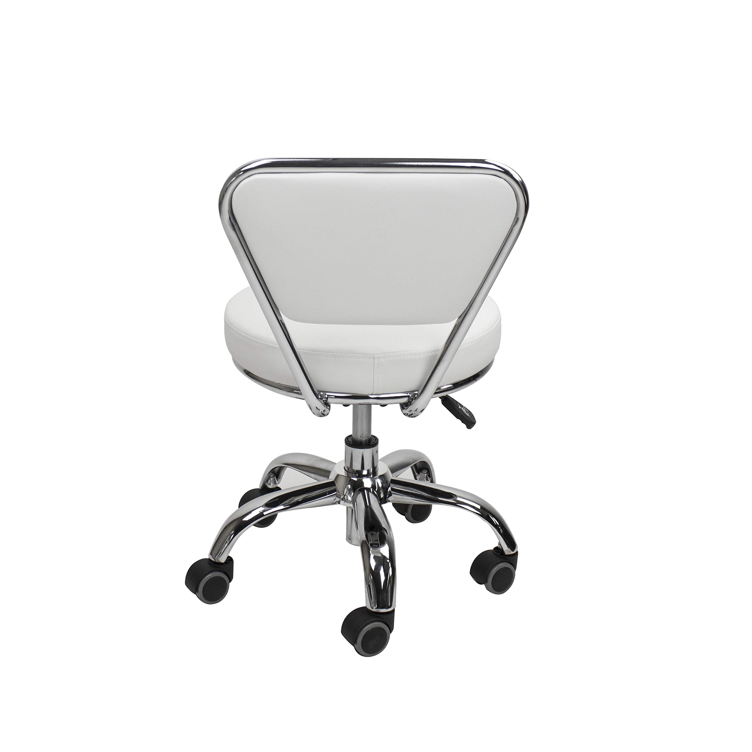 Dayton Garage Rolling Seat (White) - Adjustable Height 13