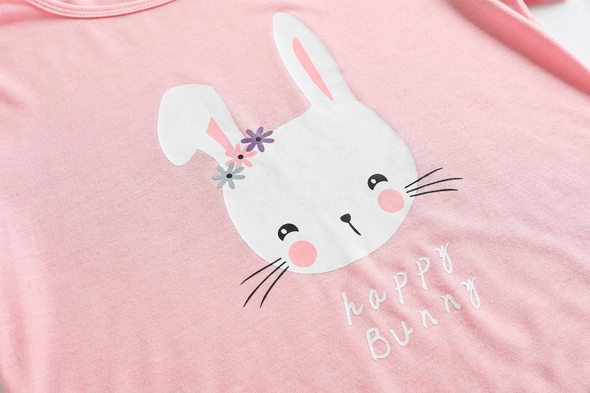 Big Girls Cute Striped Heart Pajama Set for Summer Sleepwear
