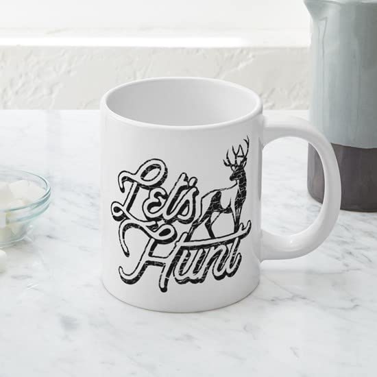 Let's Hunt 20oz Ceramic Coffee Mug - Large Insulated Tea Cup for Office, Camping & Outdoor Adventures - Funny Hunting Gift for Men & Women