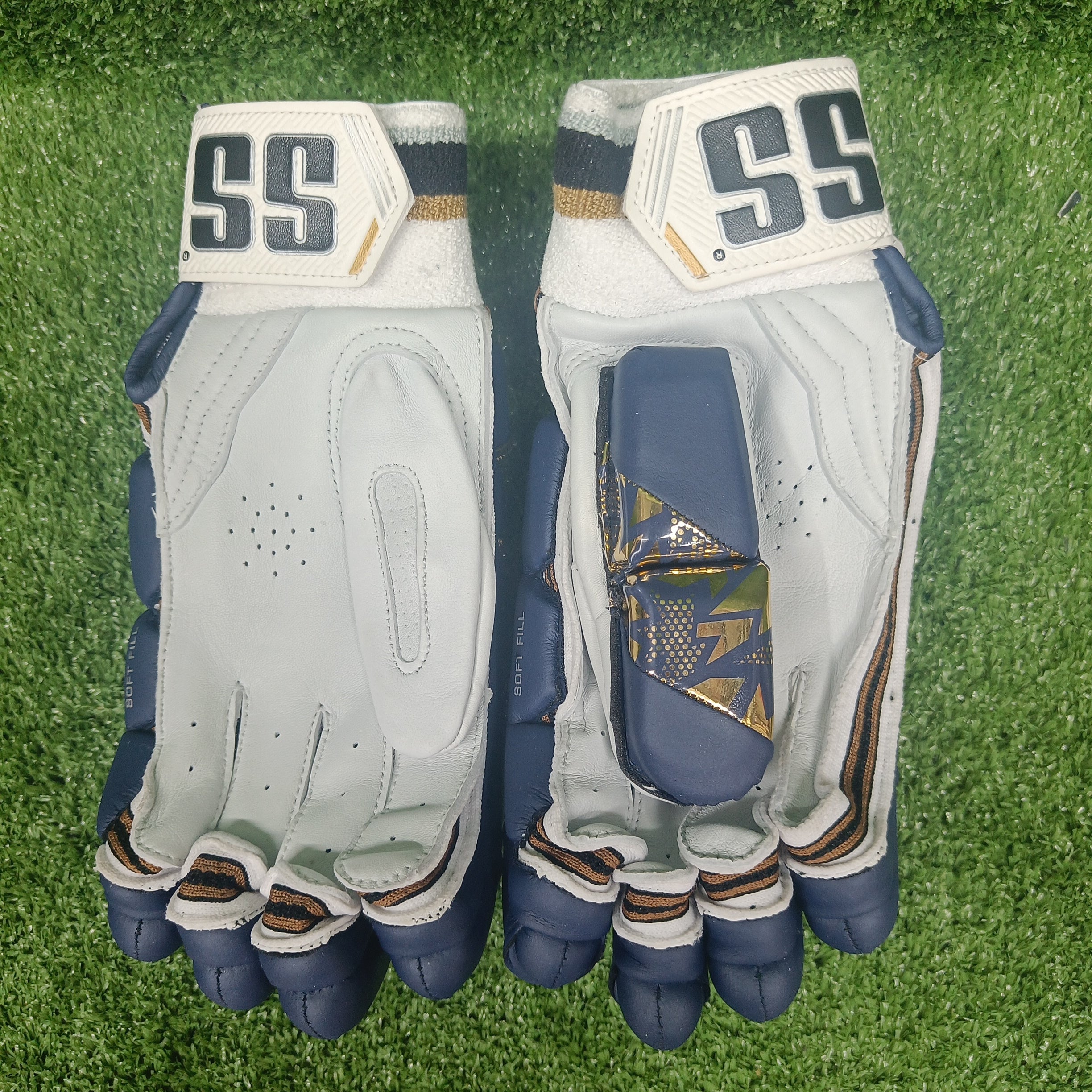 SS Super Test Gujarat Titan IPL Cricket Batting Gloves - Premium Leather Cricket Gloves for Men & Youth - Perfect for Professional Matches, Training & League Games