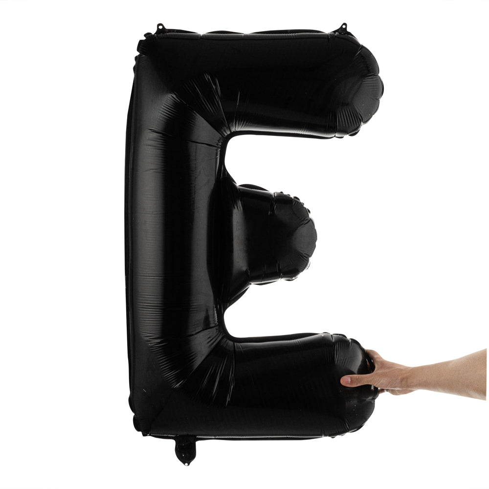 Balloonify Black Mylar Letter E Balloon - 40 Inch Large Foil Alphabet Balloon (1 Count) for Birthday Parties, Graduation Decorations & Photo Backdrops