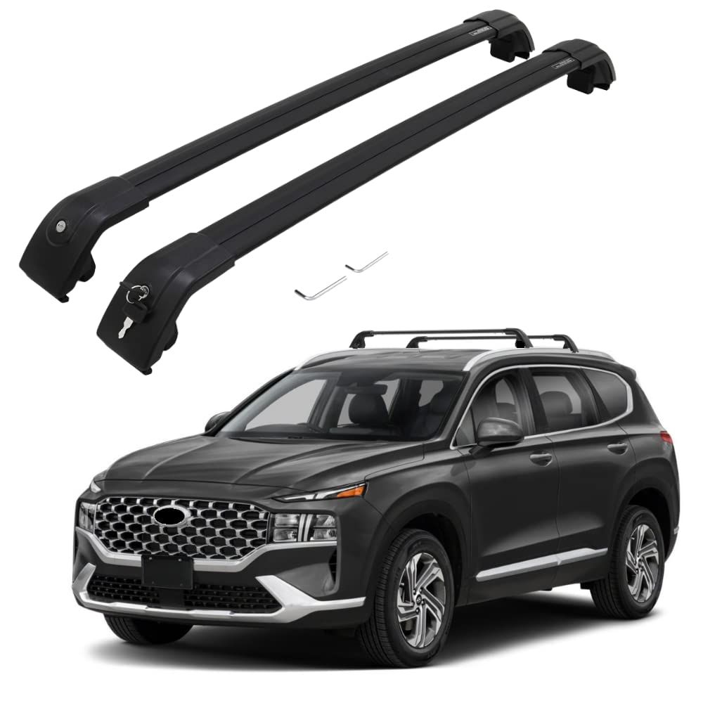 Universal Roof Rack Cross Bars for Hyundai Santa Fe 2019-2022 | Heavy Duty Cargo Carrier for Kayak, Canoe, Bike, Snowboard & Skis | Perfect for Road Trips & Outdoor Adventures