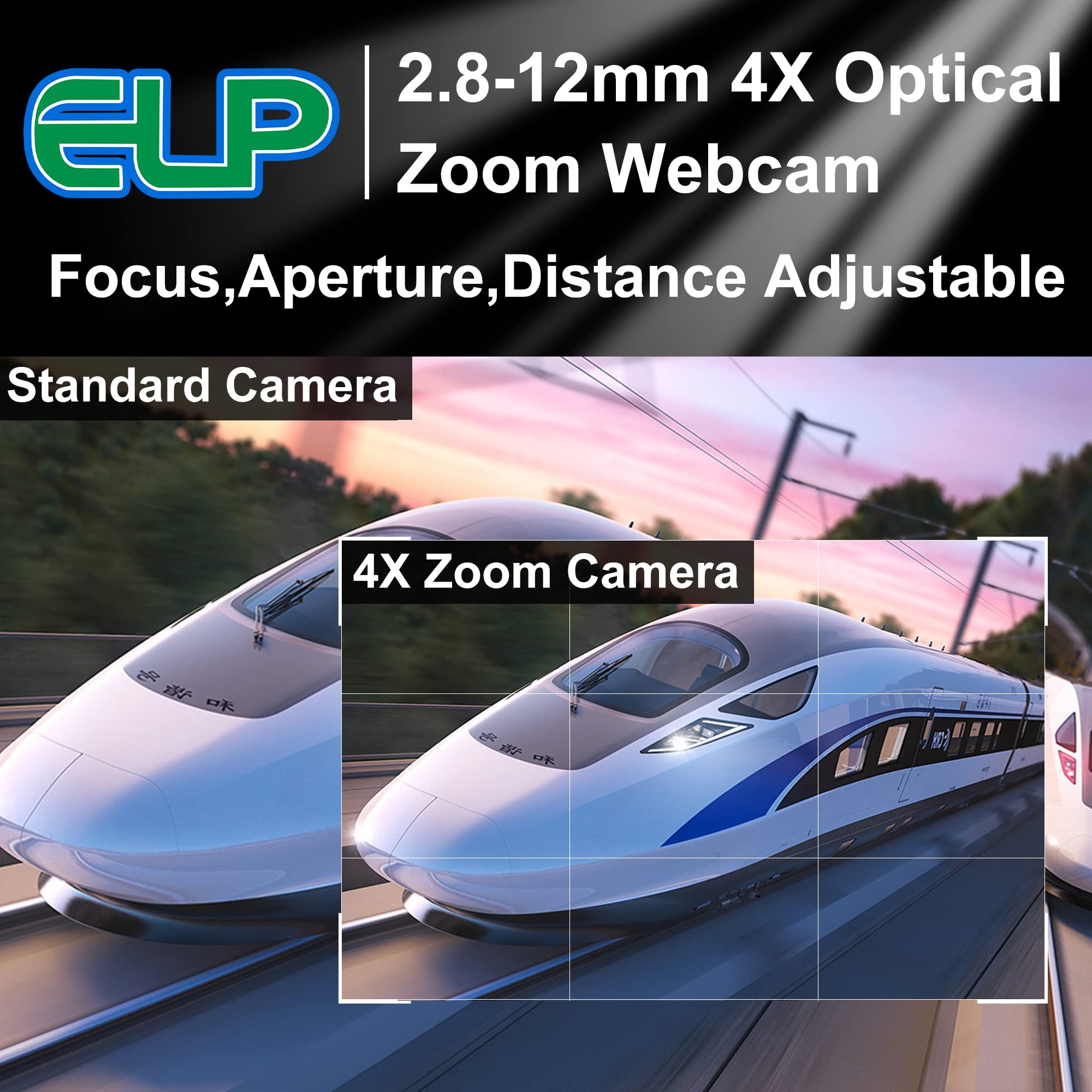 5MP USB Webcam with 2.8-12mm Manual Zoom Lens | UVC USB 2.0 PC Camera | Variable Focus for Computers, Laptops & Raspberry Pi | Perfect for Video Conferencing, Live Streaming & Close-up Industrial Inspection