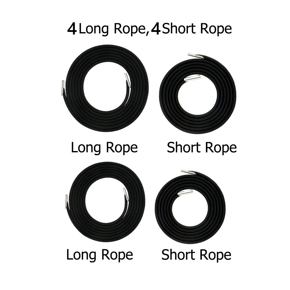 Professional Replacement Bungee Cords for Zero Gravity Chair (4-Pack, Black) - Heavy Duty Repair Kit for Patio Lounge Chairs, Outdoor Recliners & Poolside Relaxation