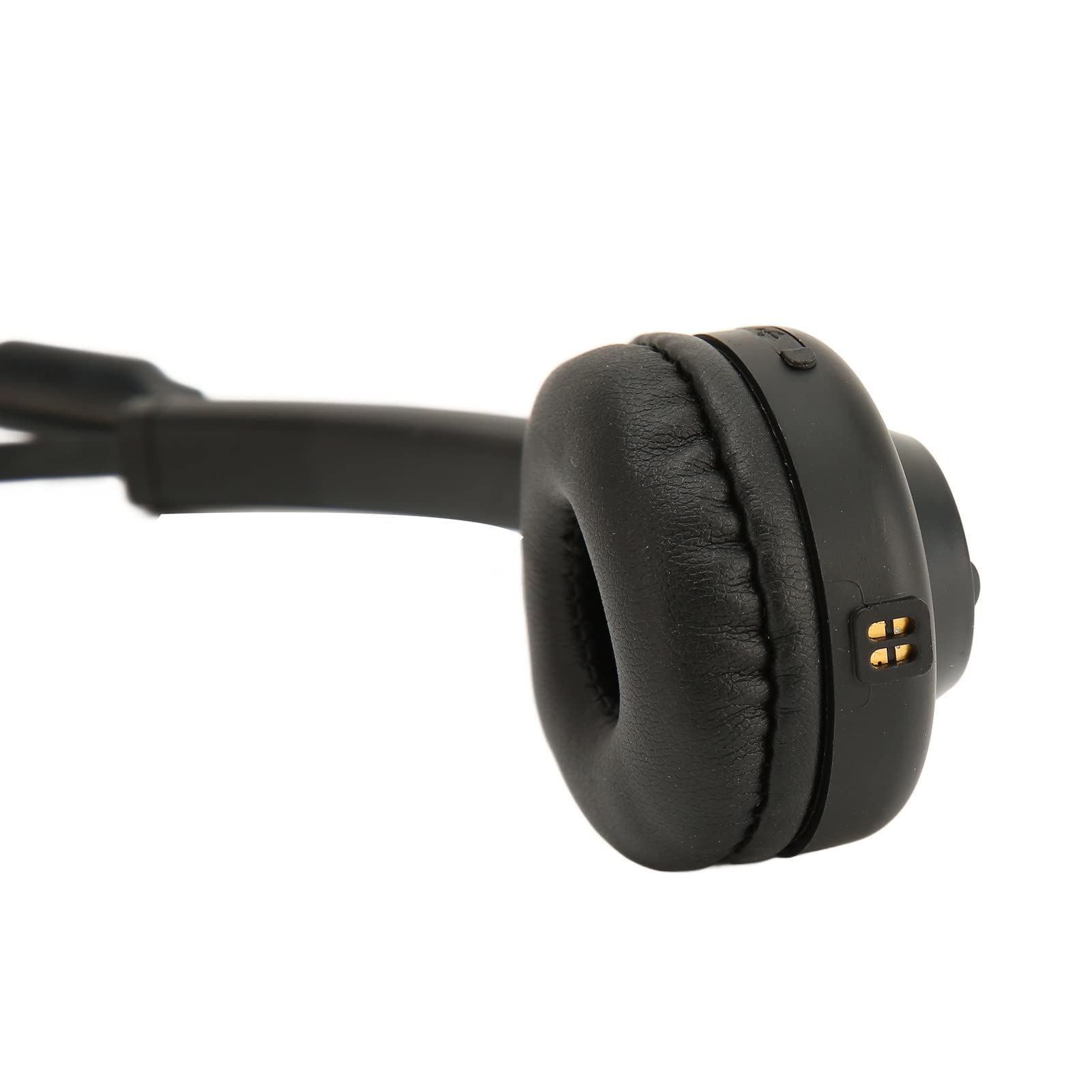 Single Ear 5.0 Bluetooth Headset with Microphone & Charging Base - Noise Canceling On-Ear Headphones for Cell Phone, PC, Call Center & Office - Perfect for Remote Work, Customer Service & Long Business Calls