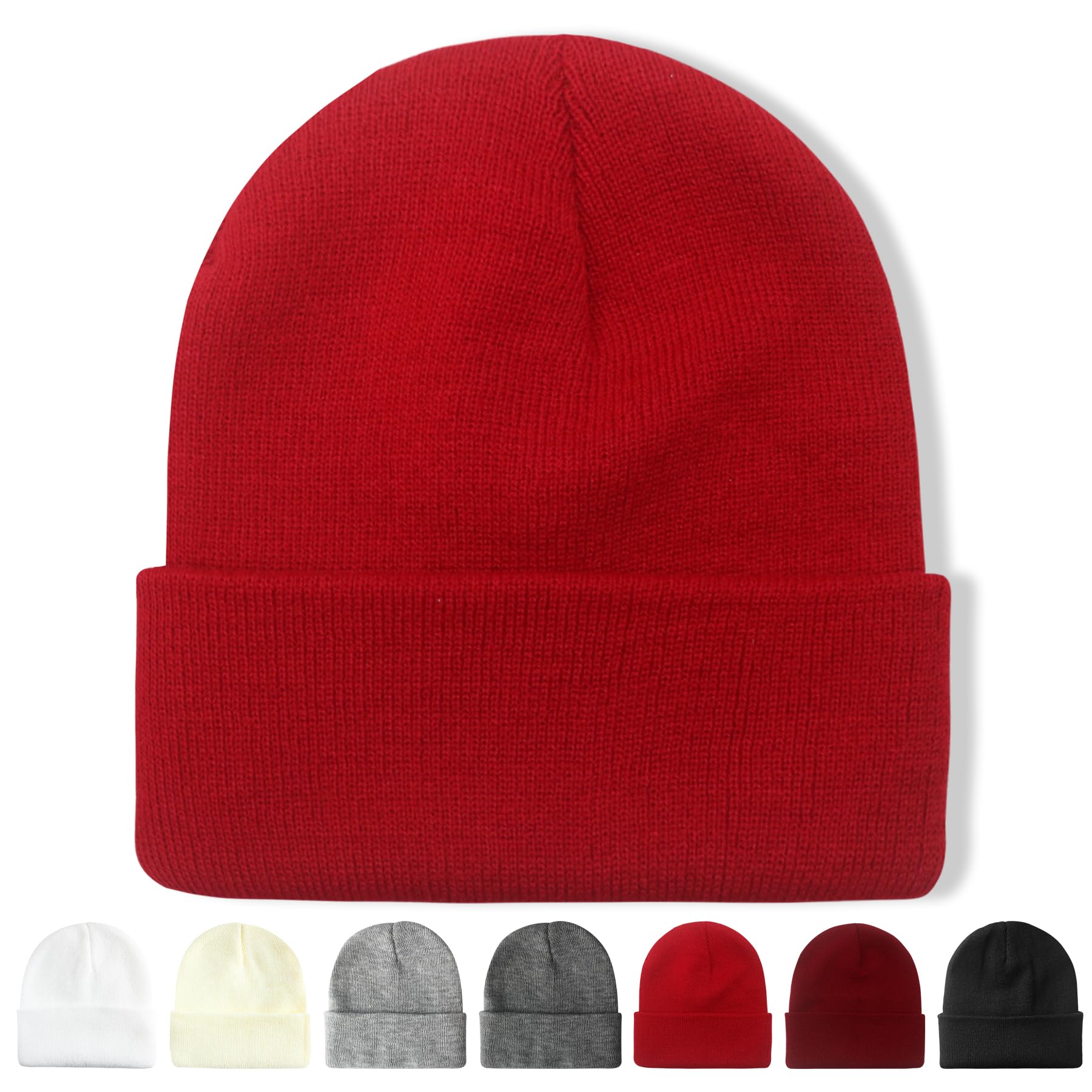 NPQQUAN Unisex Beanie Hats for Men & Women - Soft Winter Knit Beanie Cap with Fleece Lining - Warm Skull Cap for Cold Weather, Outdoor Activities, Skiing & Snowboarding