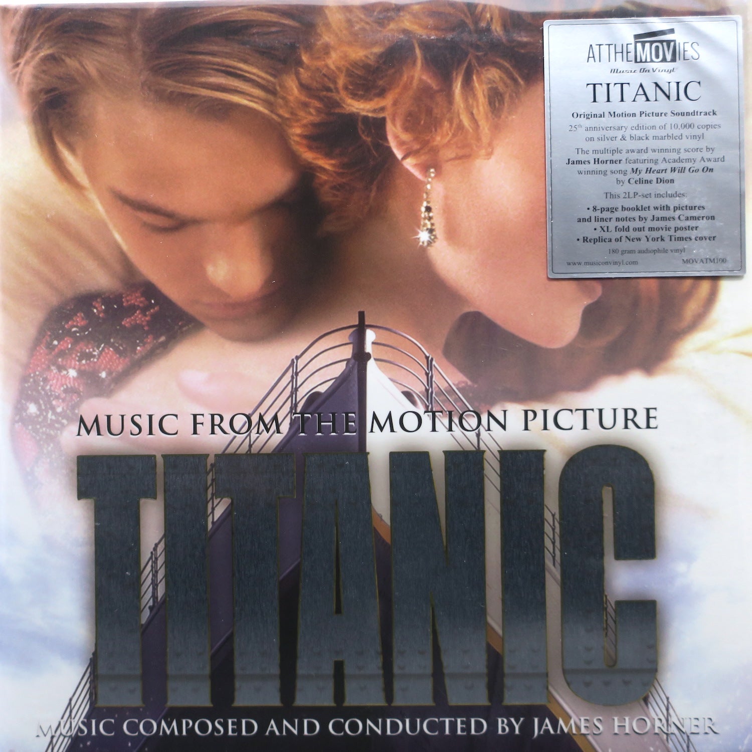 TITANIC Original Motion Picture Soundtrack 180g Silver & Black Vinyl 2LP Record - Perfect for Movie Nights & Vinyl Collectors