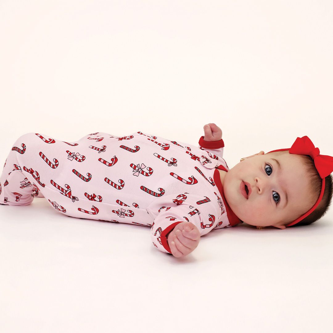 Christmas Candy Cane Striped Footie Pajamas for Women - Cozy Holiday Sleepwear for Winter Nights & Festive Family Gatherings