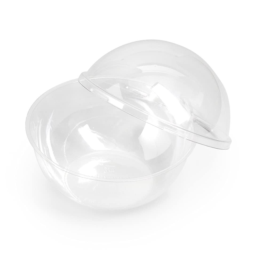 50-Pack Thermo Tek 21oz Clear Plastic Salad Containers with Airtight Dome Lids | Disposable Food Storage Bowls | Lightweight & Leakproof | Keep Salads & Meals Fresh | Perfect for Meal Prep, Takeout, Restaurants & Catering