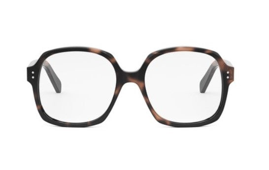 Celine THIN CL50151I 055 Shiny Havana Geometric Women's Eyeglasses - Fashionable Cat Eye Frames for Women, Lightweight & Stylish Glasses for Work, Reading & Everyday Wear