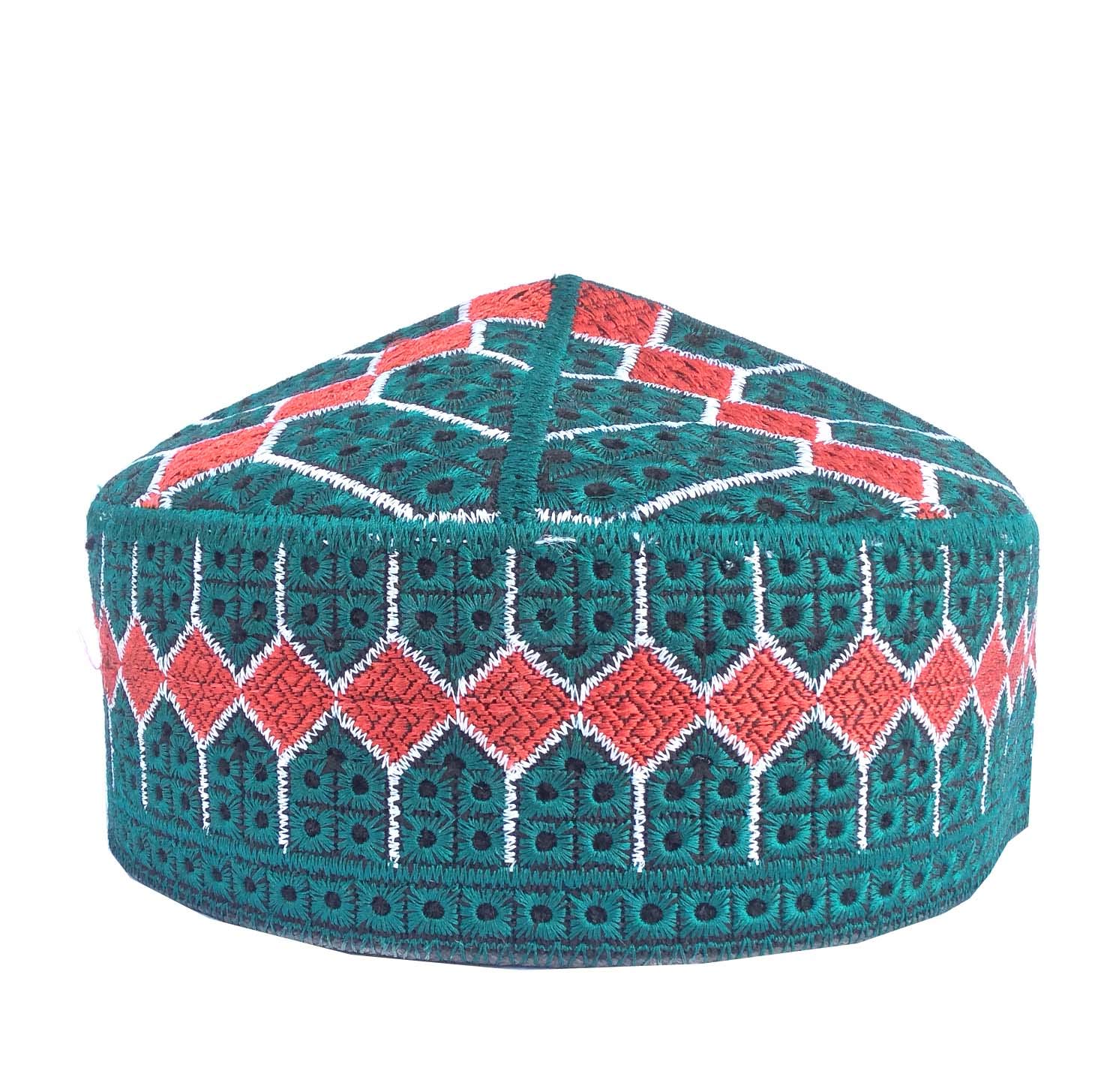 Hand Embroidered Knitted Kufi Cap - Unisex Skull Beanie for Men & Women | Colorful Solid Summer Headwear for Prayer, Outdoor Activities & Casual Wear