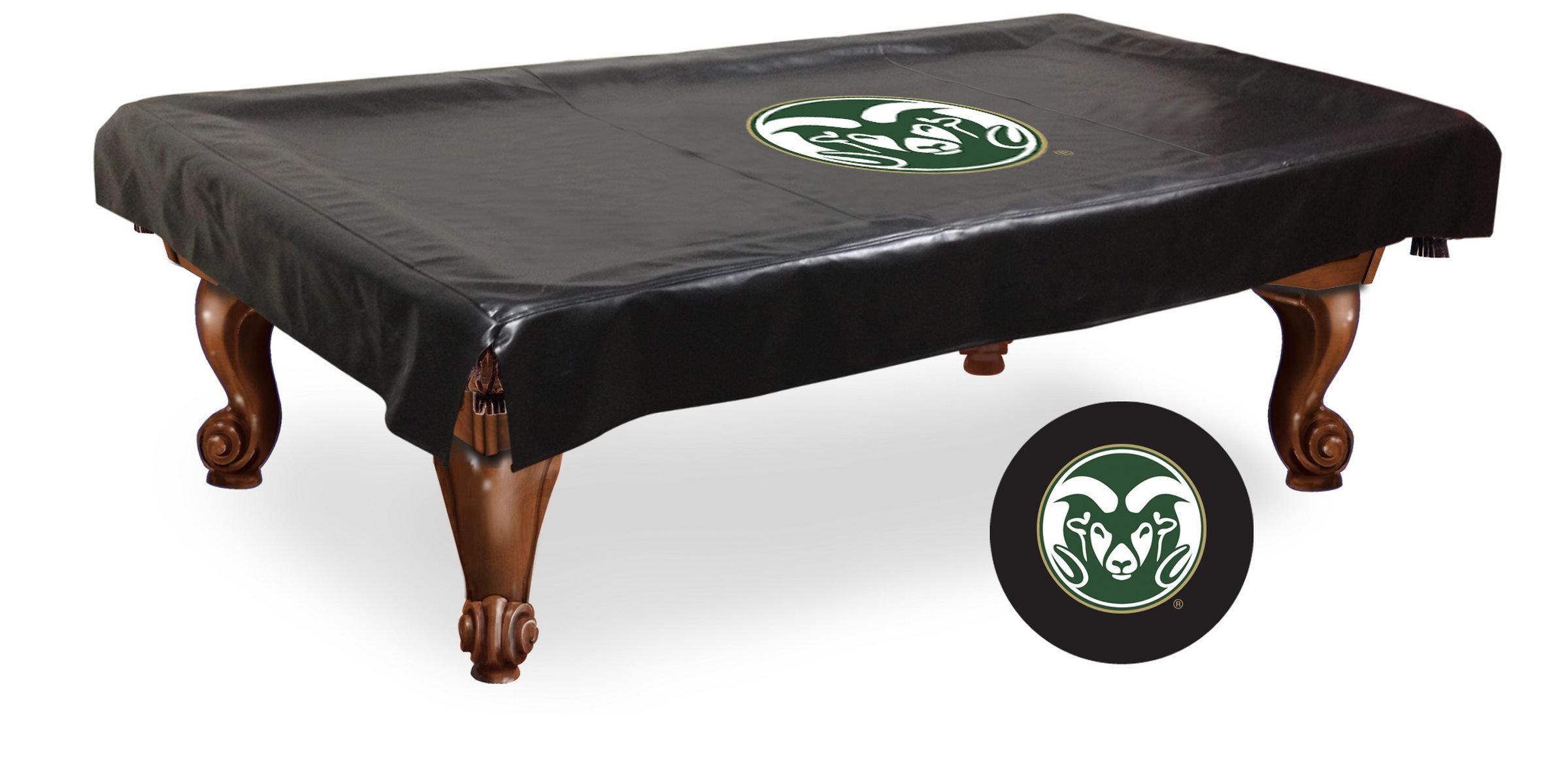 Colorado State Rams HBS Black Vinyl Pool Table Cover by Holland Bar Stool Co. - Durable Protection for Billiard Tables in Game Rooms and Bars