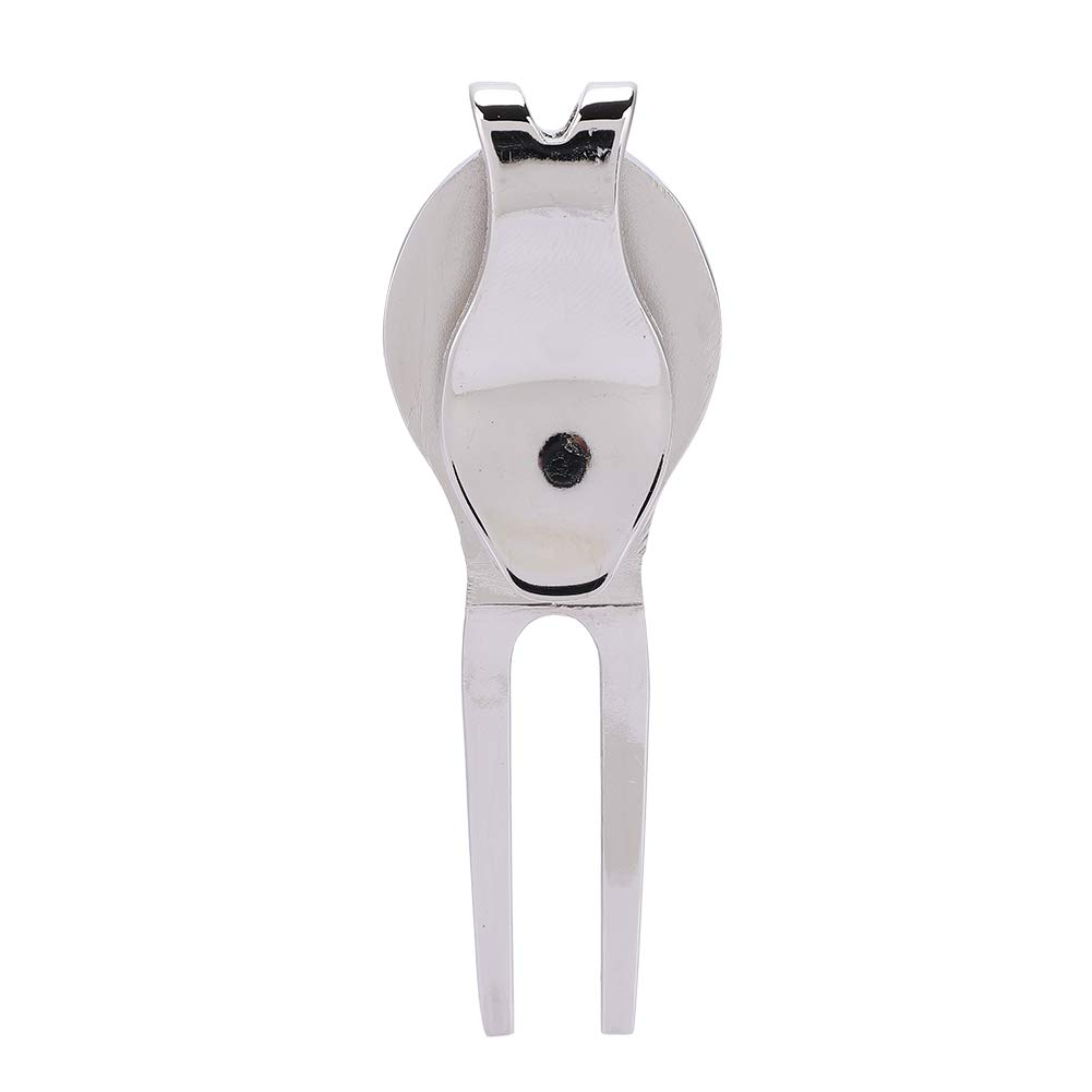 Premium Golf Divot Repair Tool with Magnetic Ball Marker - Durable Zinc Alloy Design (Silver D102) - Perfect for Golf Course Maintenance & Practice Sessions