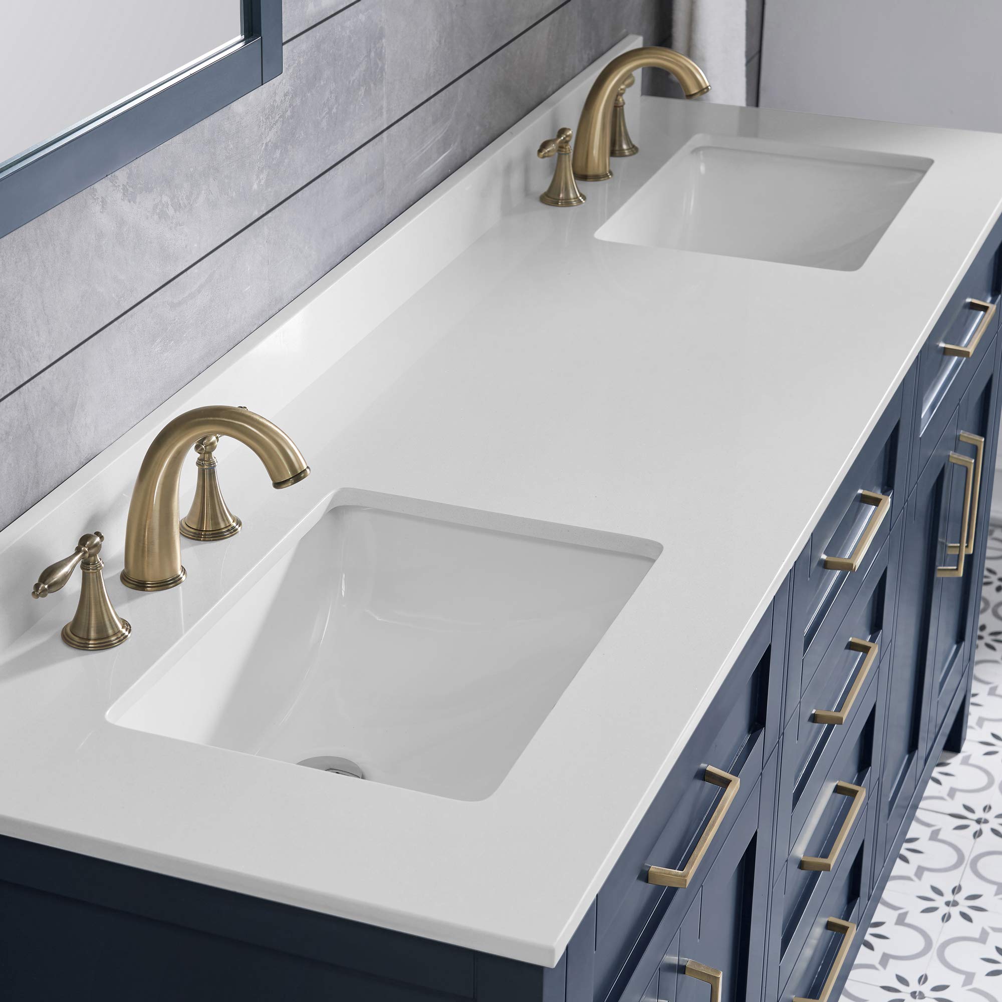 OVE Decors Maya 72-Inch Double Sink Bathroom Vanity in Midnight Blue - Modern Bathroom Storage Solution for Master Bath & Guest Powder Room