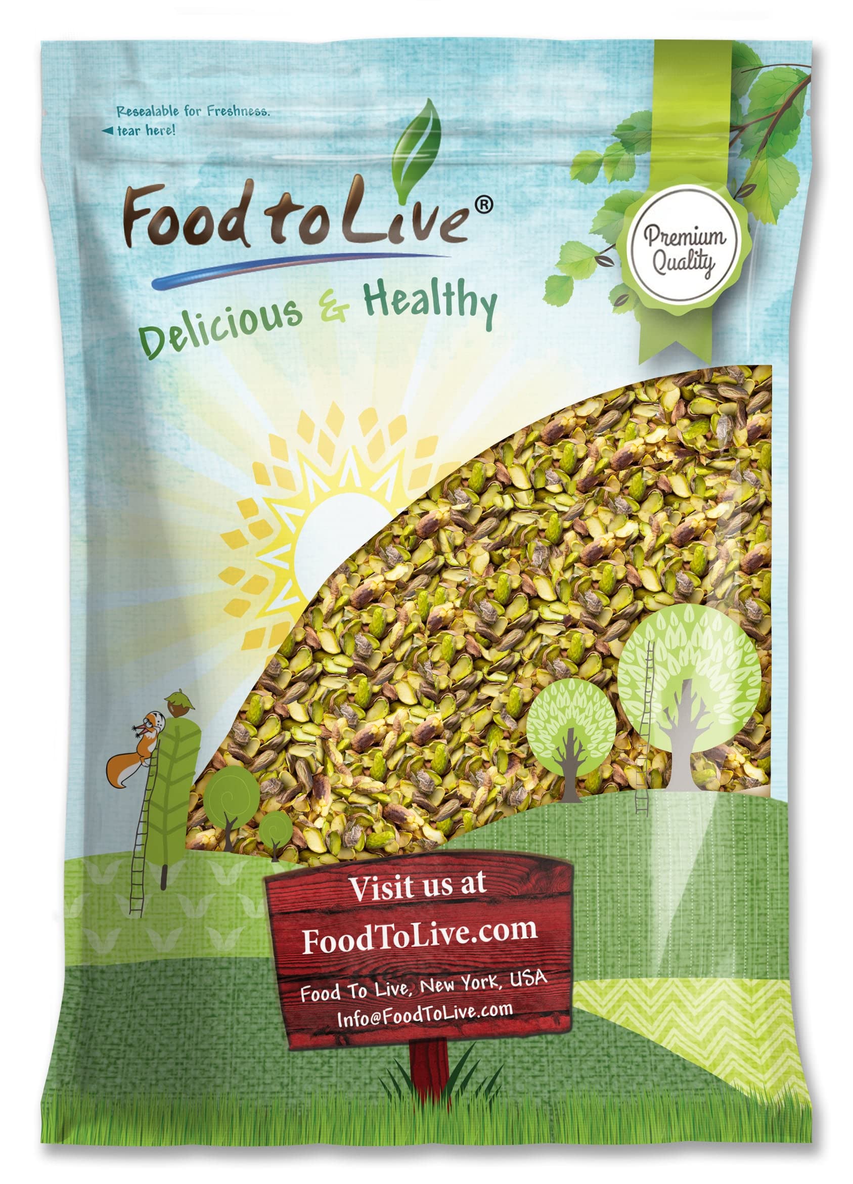 Food to Live California Pistachio Halves, 8 Pounds – Non-GMO, Raw, Shell-Free, Unsalted, Vegan, Bulk Nutmeats | High in Vitamin B6, Thiamin & Protein | Keto-Friendly Snack | Perfect for Salads, Baking & Healthy Snacking