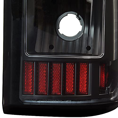 AKKON G2 LED Tail Lights Brake Lamps for 1999-2002 Chevy Silverado & 2009-2003 GMC Sierra Pickup Truck - Black Replacement - Enhance Visibility & Style for Night Driving & Off-Road Adventures