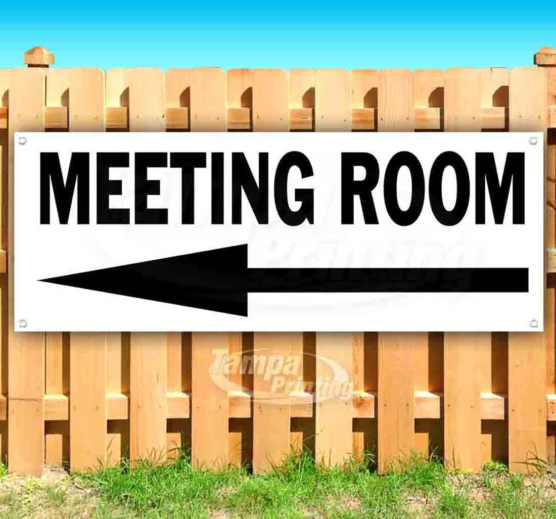 13 oz Heavy-Duty Vinyl Meeting Room Banner with Metal Grommets - Durable Non-Fabric Sign for Conferences, Trade Shows & Corporate Events