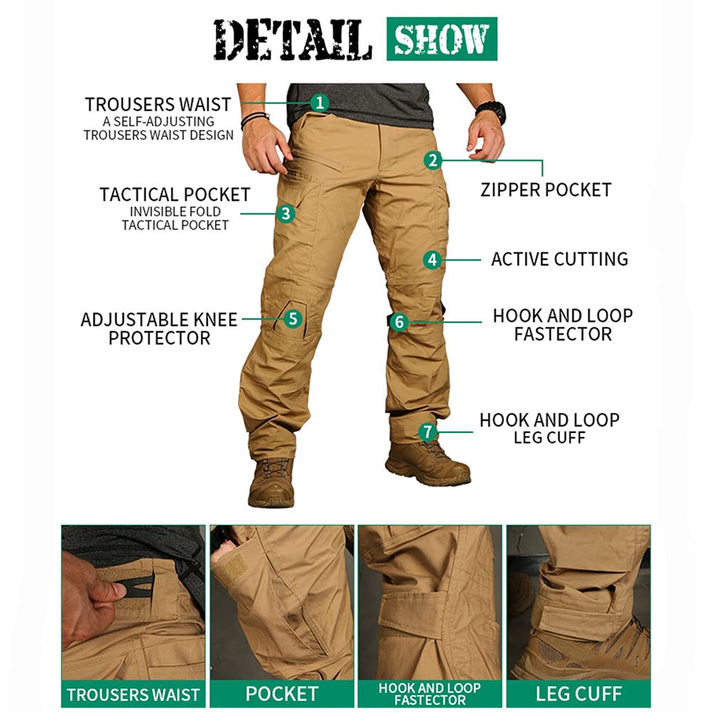 Emerson Gear E4 Tactical Pants - Military Combat Patrol Trousers for Men, Durable Outdoor Work Pants with Multiple Pockets - Perfect for Hiking, Camping & Airsoft Activities