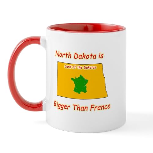 White/Red Inside - North Dakota Is Bigger Than France Mug