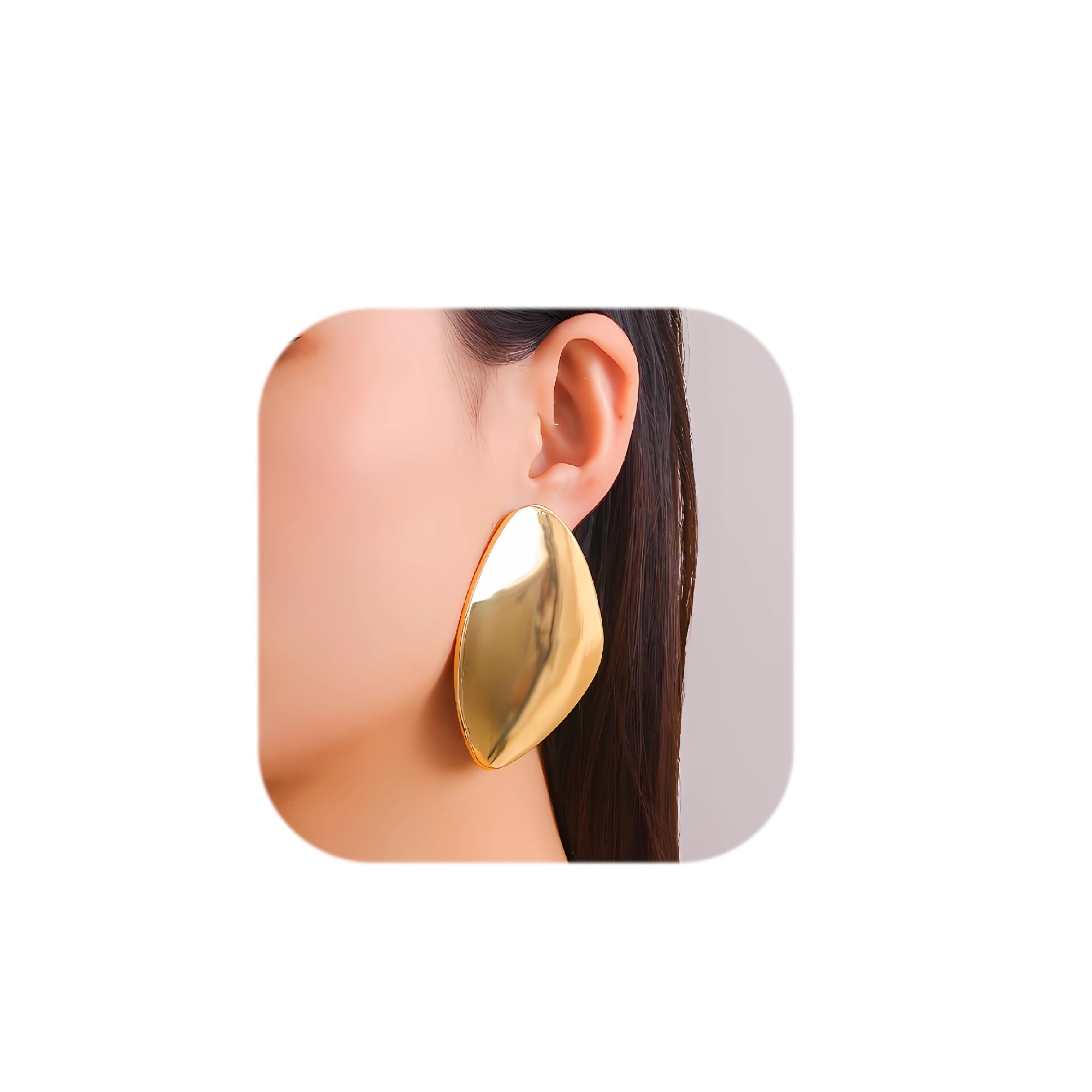 Chunky Gold Statement Earrings for Women | Hypoallergenic Geometric Drop Dangle Earrings | Punk Fashion Jewelry | Perfect for Summer Outfits & Party Wear 2024